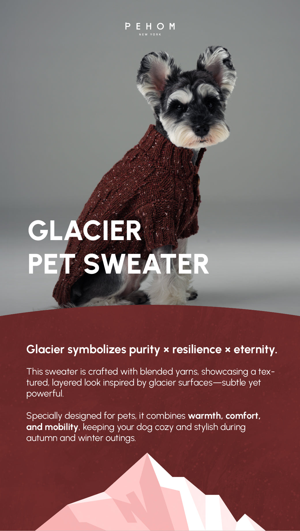 Glacier Pet Sweater Burgundy Dog Sweaters Premium Pet Supply - gallery image 9