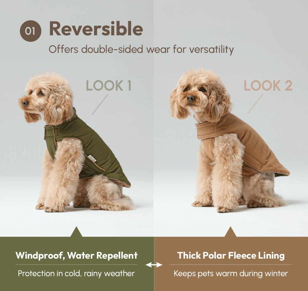 Reversible Dog Vest Jacket Green Brown Dog Apparel Premium - gallery image 14