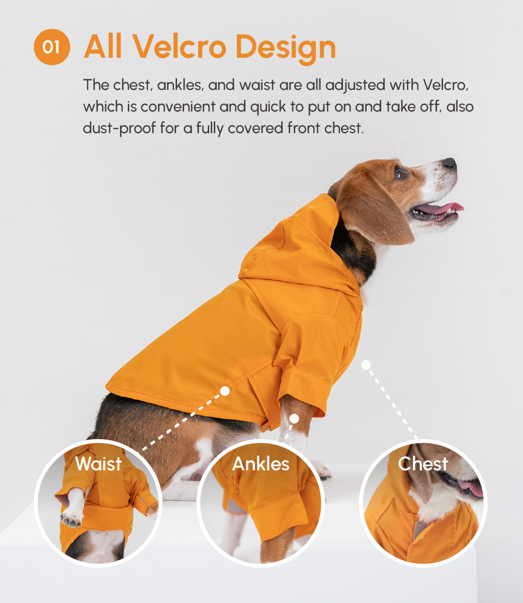 Tribeca Adjustable Velcro Raincoat Egg Yolk Dog Apparel Pet - gallery image 9
