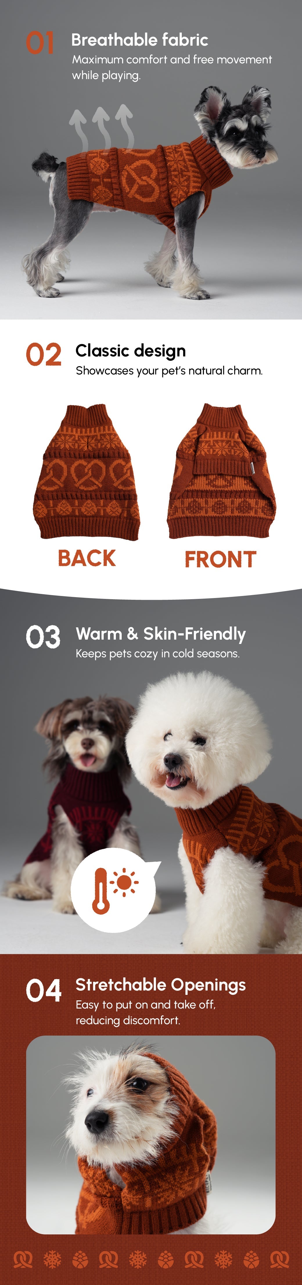 Pretzel Pet Sweater Tofee Orange Dog Sweaters Premium Pet - gallery image 9