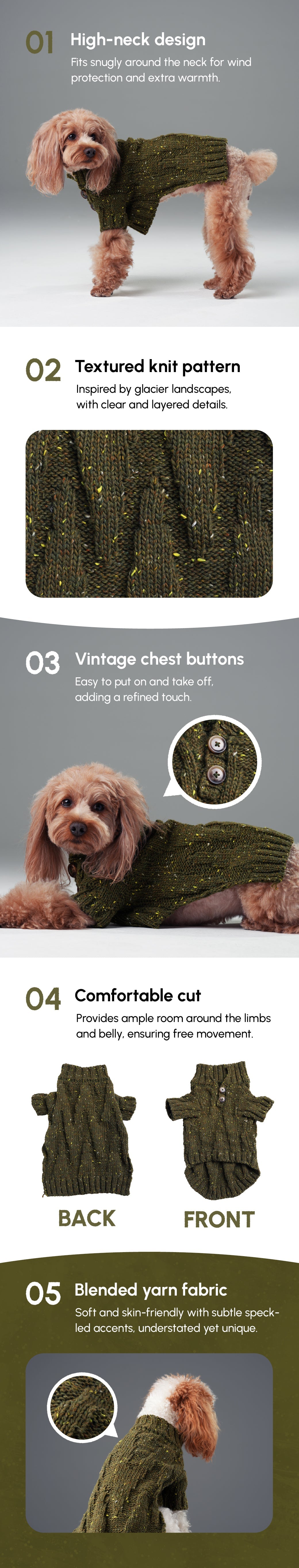 Glacier Pet Sweater Olive Green Dog Sweaters Premium Pet - gallery image 10
