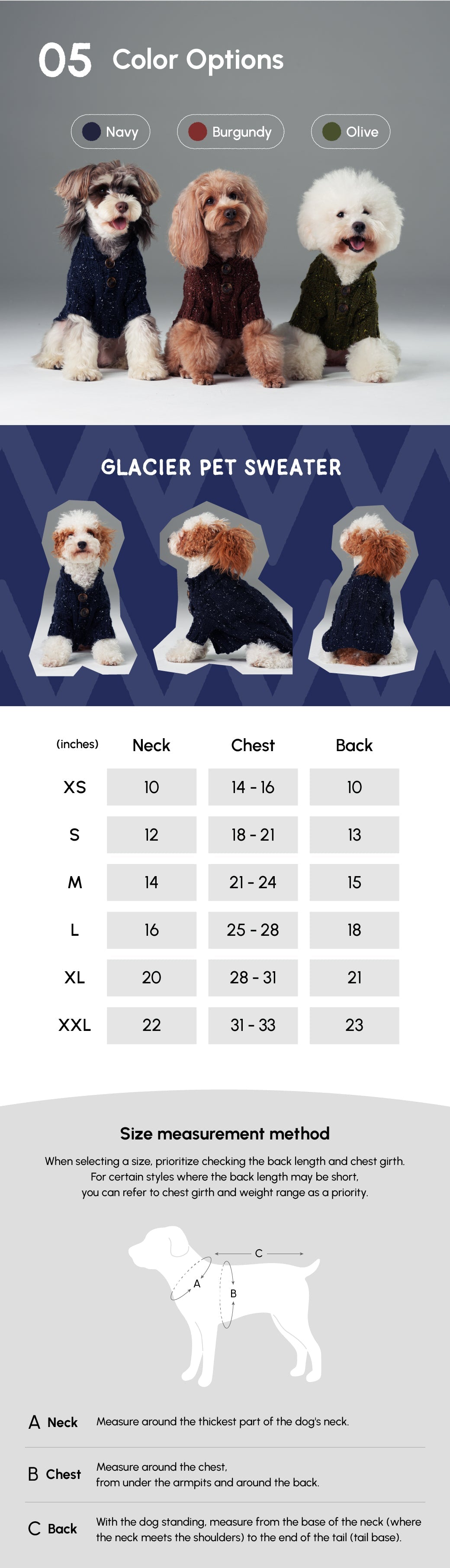 Glacier Pet Sweater Navy Dog Sweaters Premium Pet Supply - gallery image 13