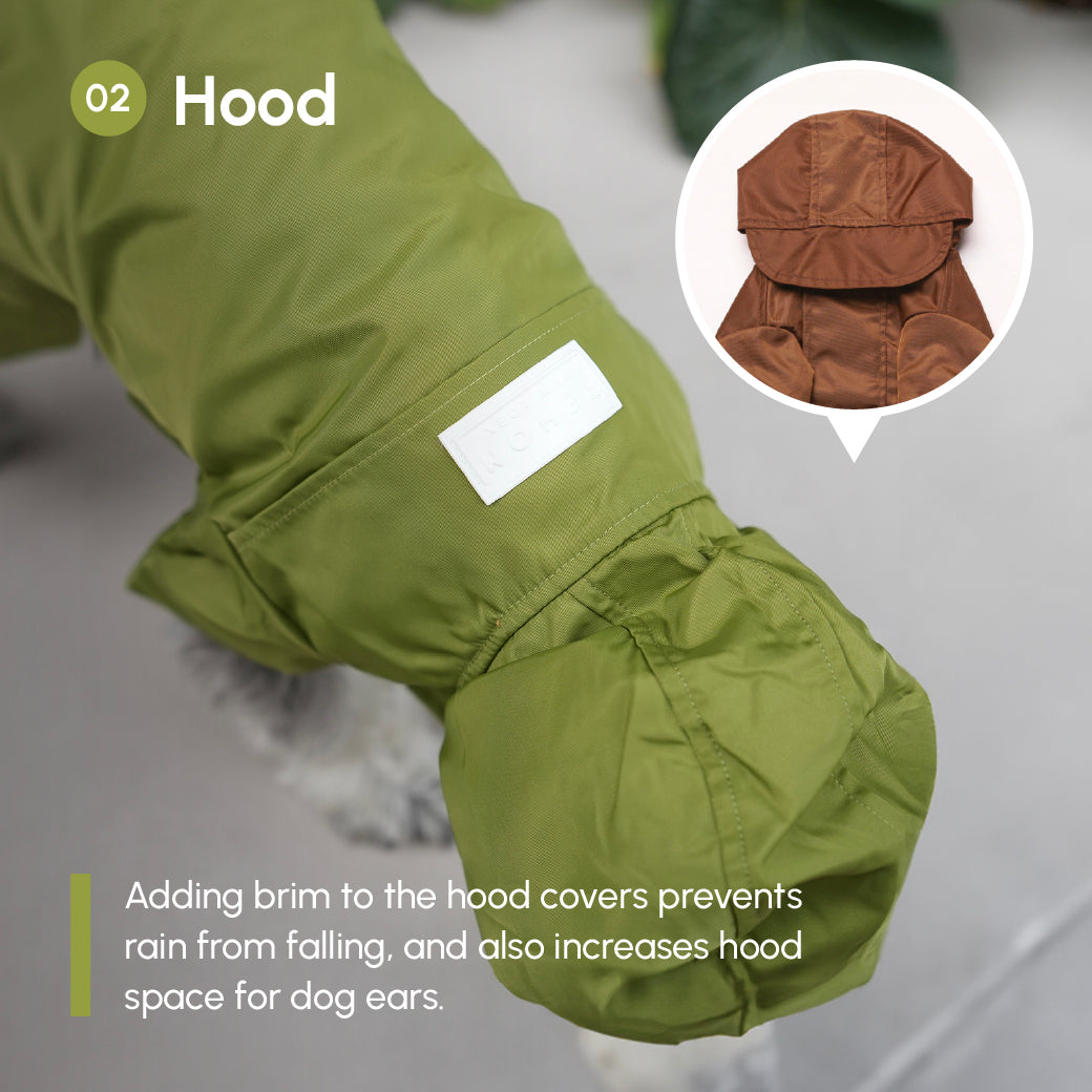 Tribeca Adjustable Velcro Raincoat Olive Dog Apparel Premium - gallery image 9