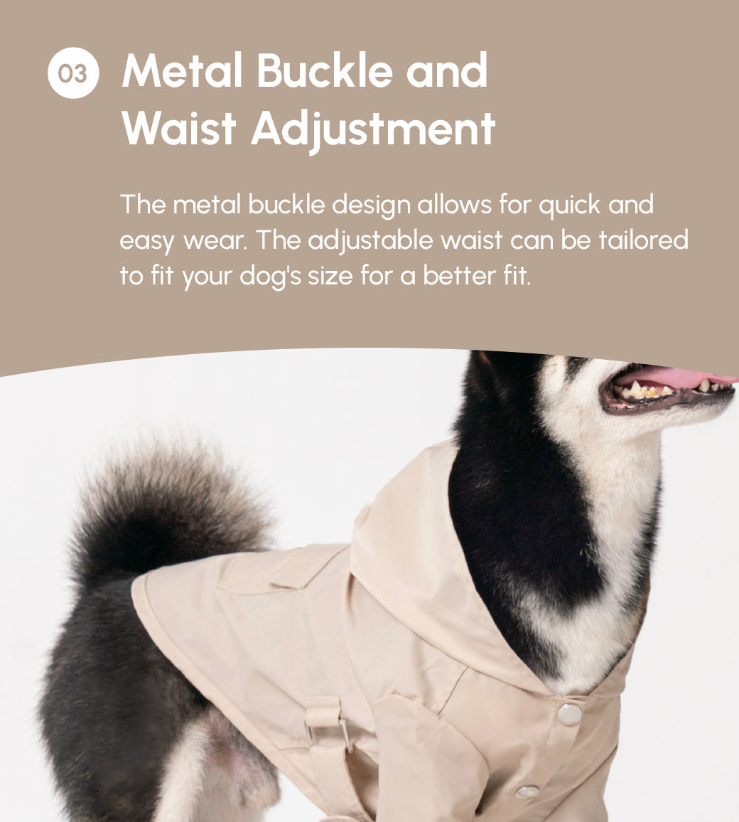 Bowery Raincoat Beige Dog Apparel Premium Pet Supply Premium - gallery image 8
