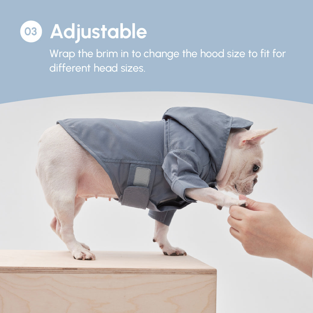 Tribeca Adjustable Velcro Raincoat Light Blue Dog Apparel - gallery image 12
