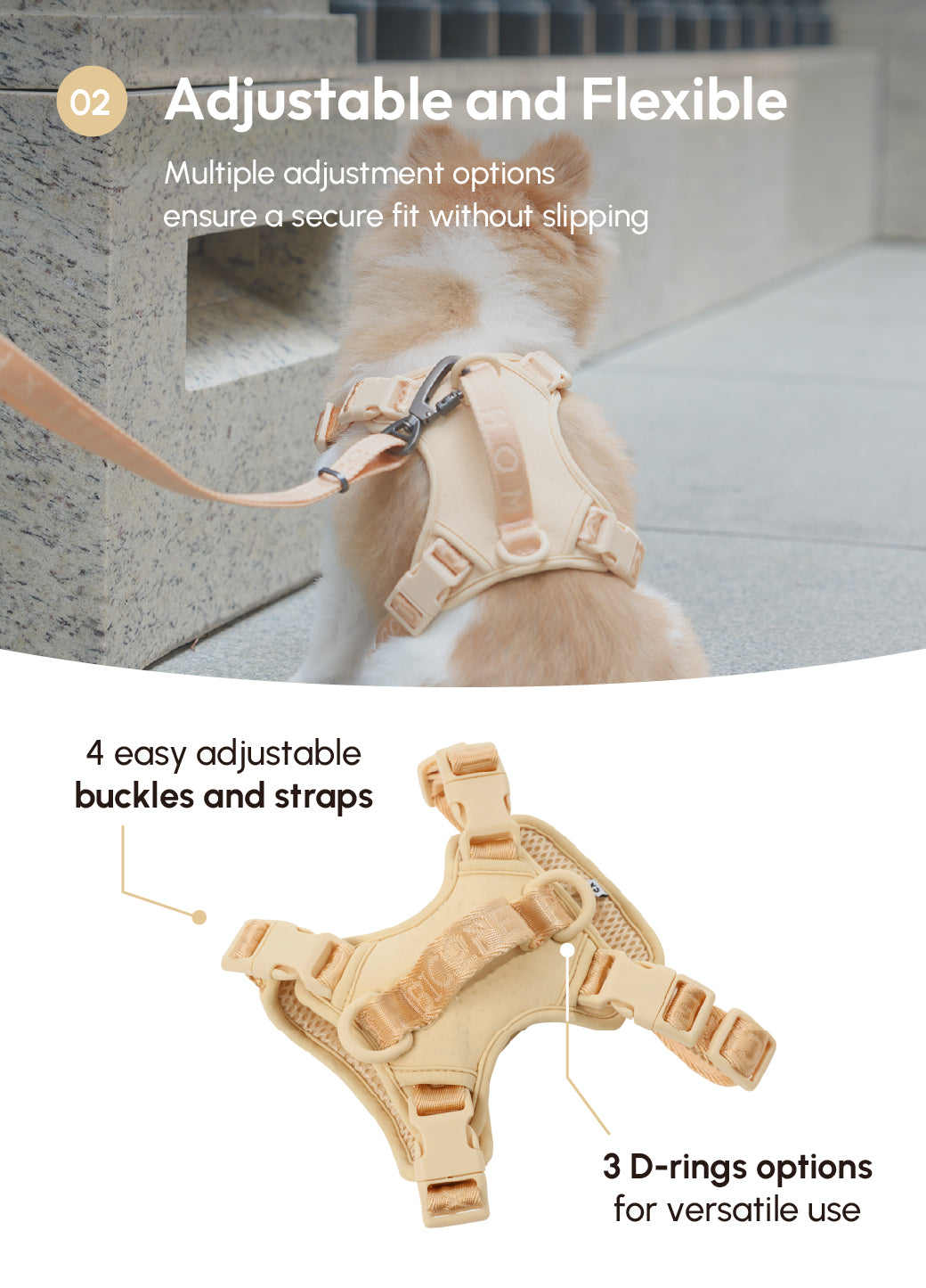 Dog Harness No Pull Active Fit Adjustable APRICOT Walking - gallery image 15