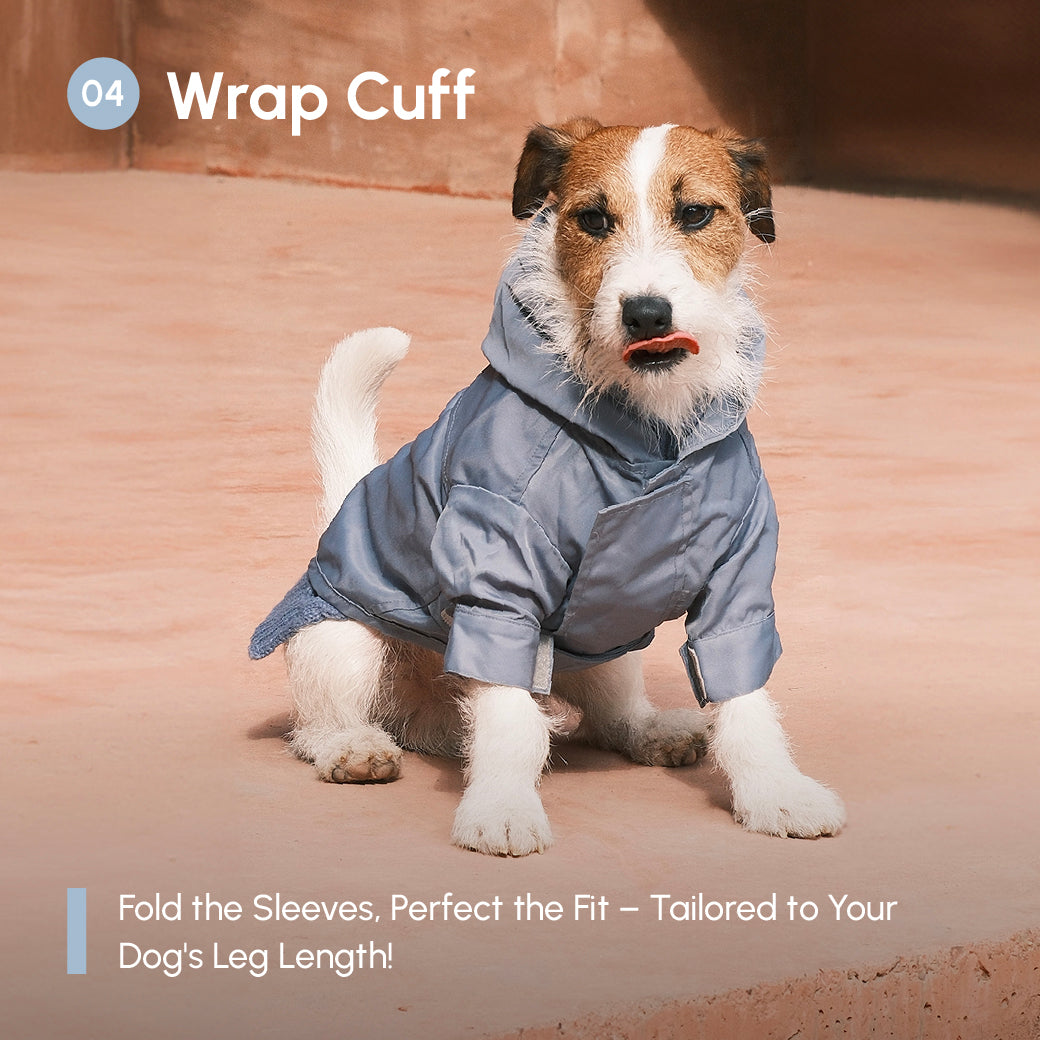 Tribeca Adjustable Velcro Raincoat Light Blue Dog Apparel - gallery image 13
