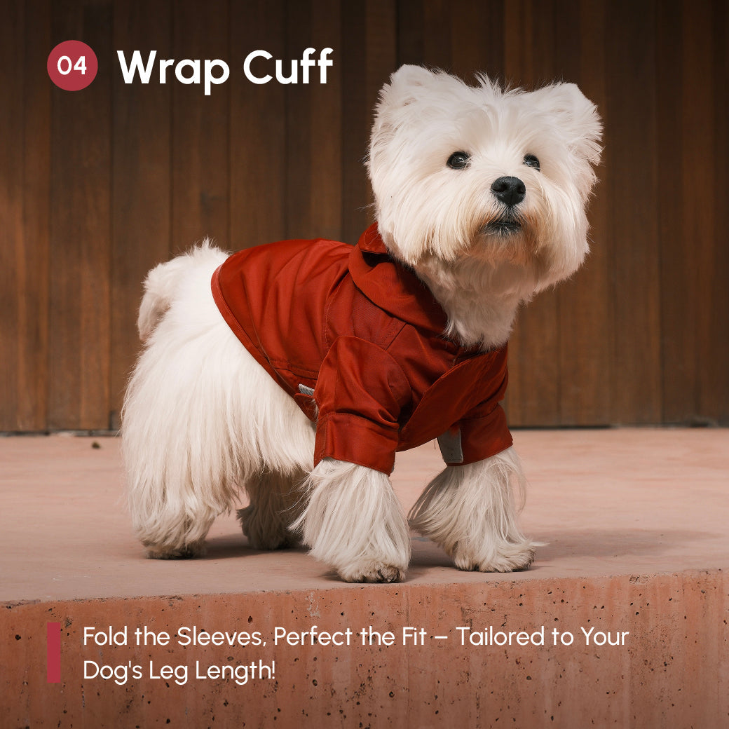 Tribeca Adjustable Velcro Raincoat Burgundy Dog Apparel Pet - gallery image 10