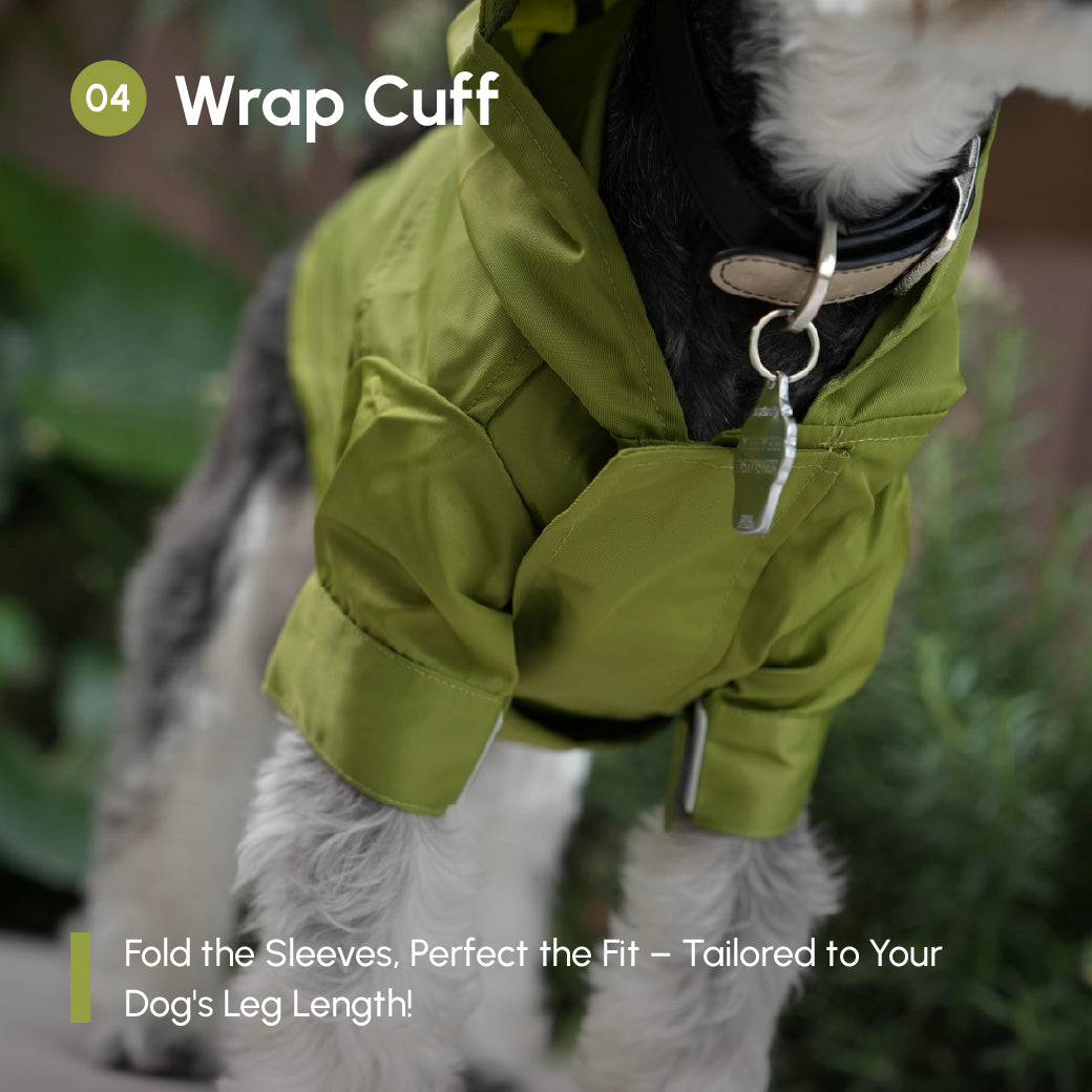 Tribeca Adjustable Velcro Raincoat Olive Dog Apparel Premium - gallery image 11