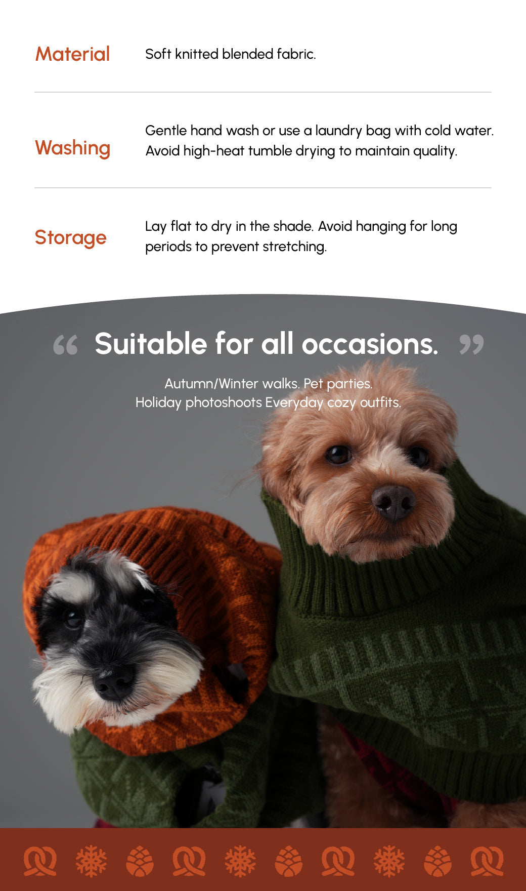Pretzel Pet Sweater Tofee Orange Dog Sweaters Premium Pet - gallery image 12