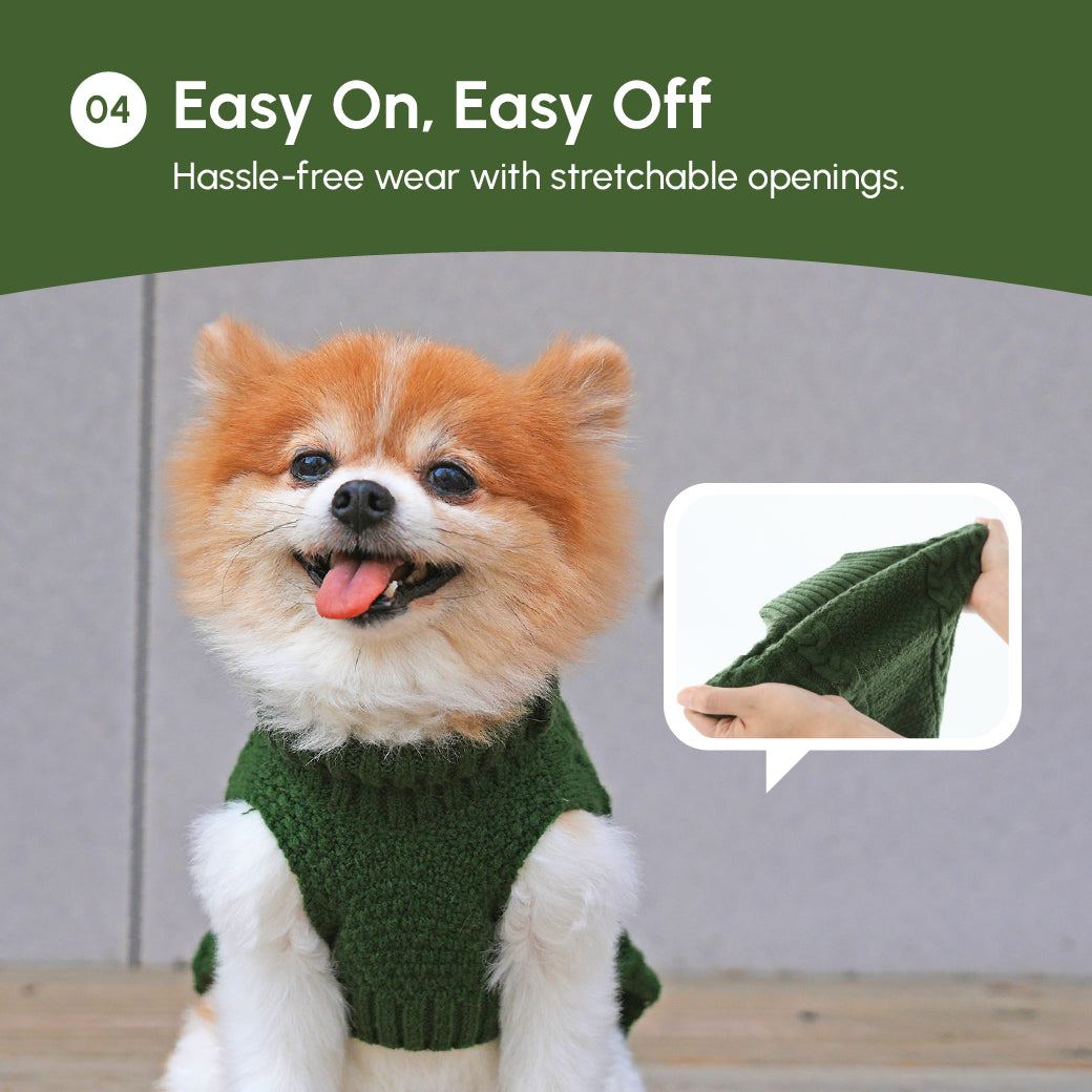 Pet Sweater Vest Green Dog Sweaters Premium Pet Supply - gallery image 13