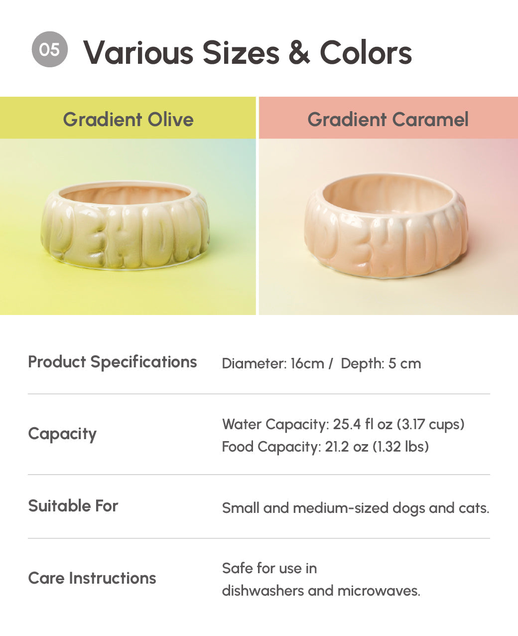Puff Pet Bowl Gradient Caramel Pet Feeding Hydration Supply - gallery image 13