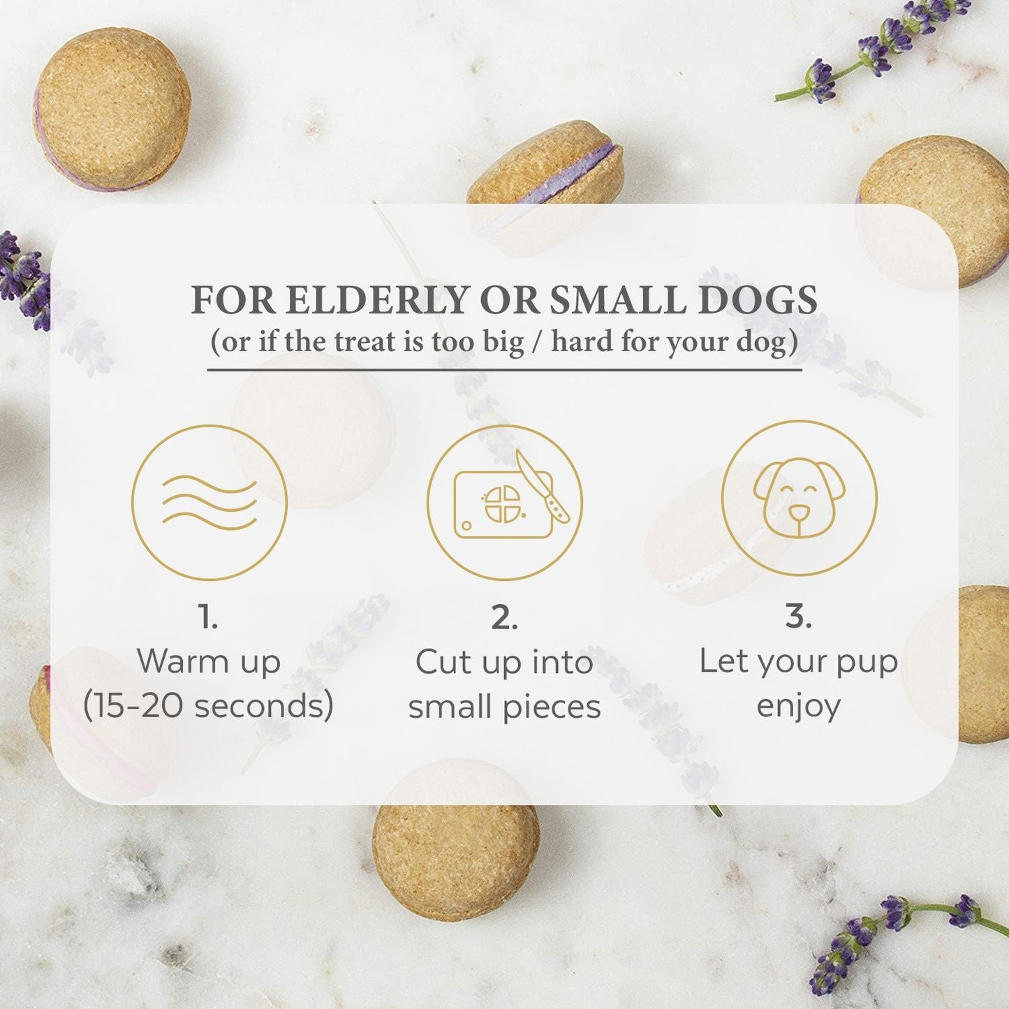 Dog Treats 40 Count Macaron Treats Gift Box for Daily Use - close up product image for dog treats