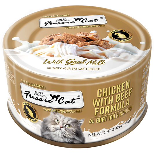 Fussie Cat Chicken & Beef In Goat Milk Cat Can (2.47oz) - main product image