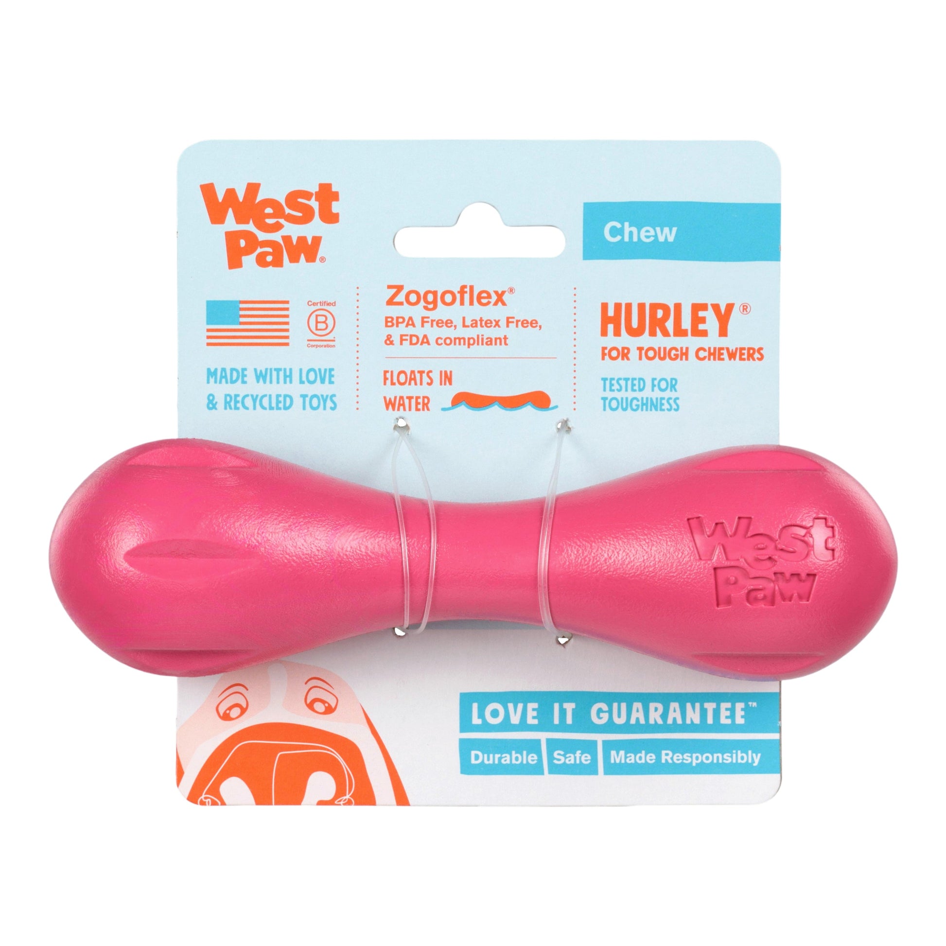 Hurley Geranium Interactive Dog Toy Durable Play Premium - close up view