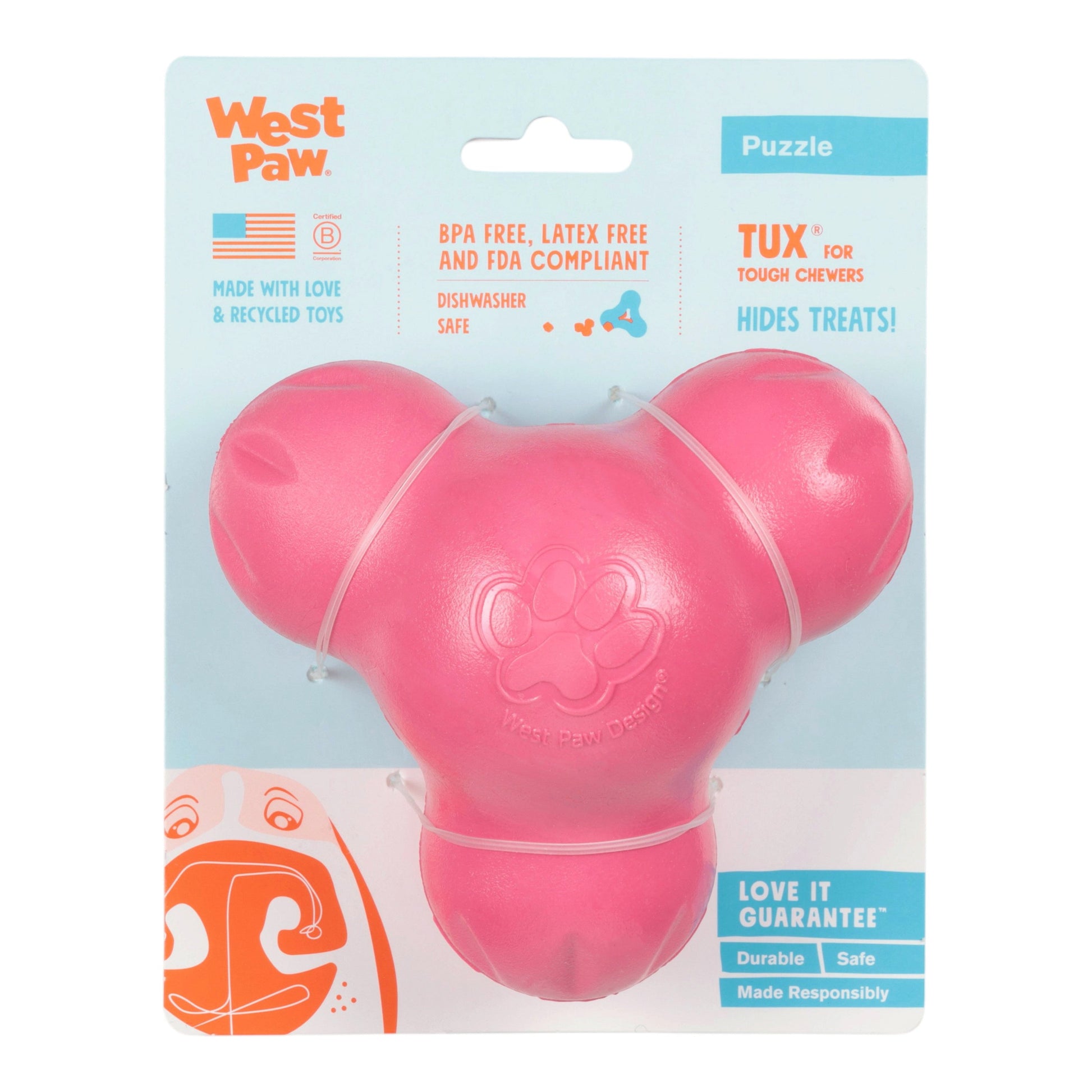 Tux Geranium Interactive Dog Toy Durable Play Premium - lifestyle view