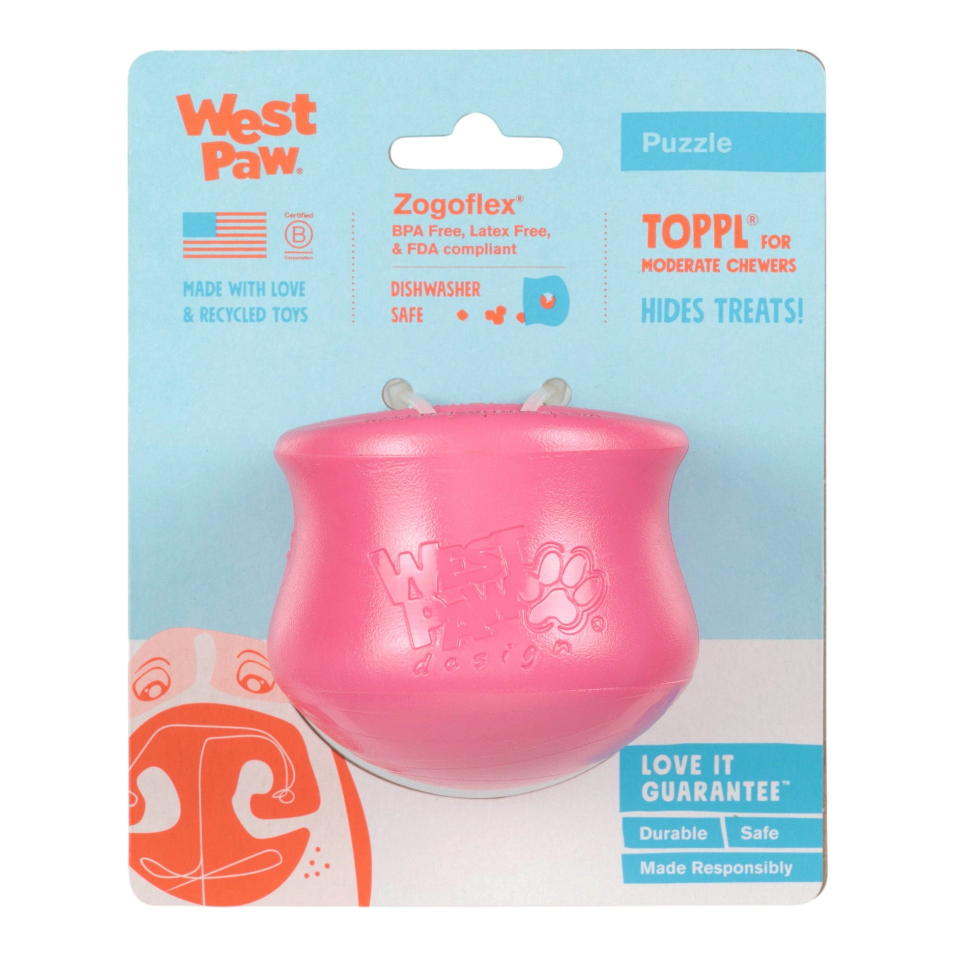 Toppl Geranium Interactive Dog Toy Durable Play Premium - lifestyle view