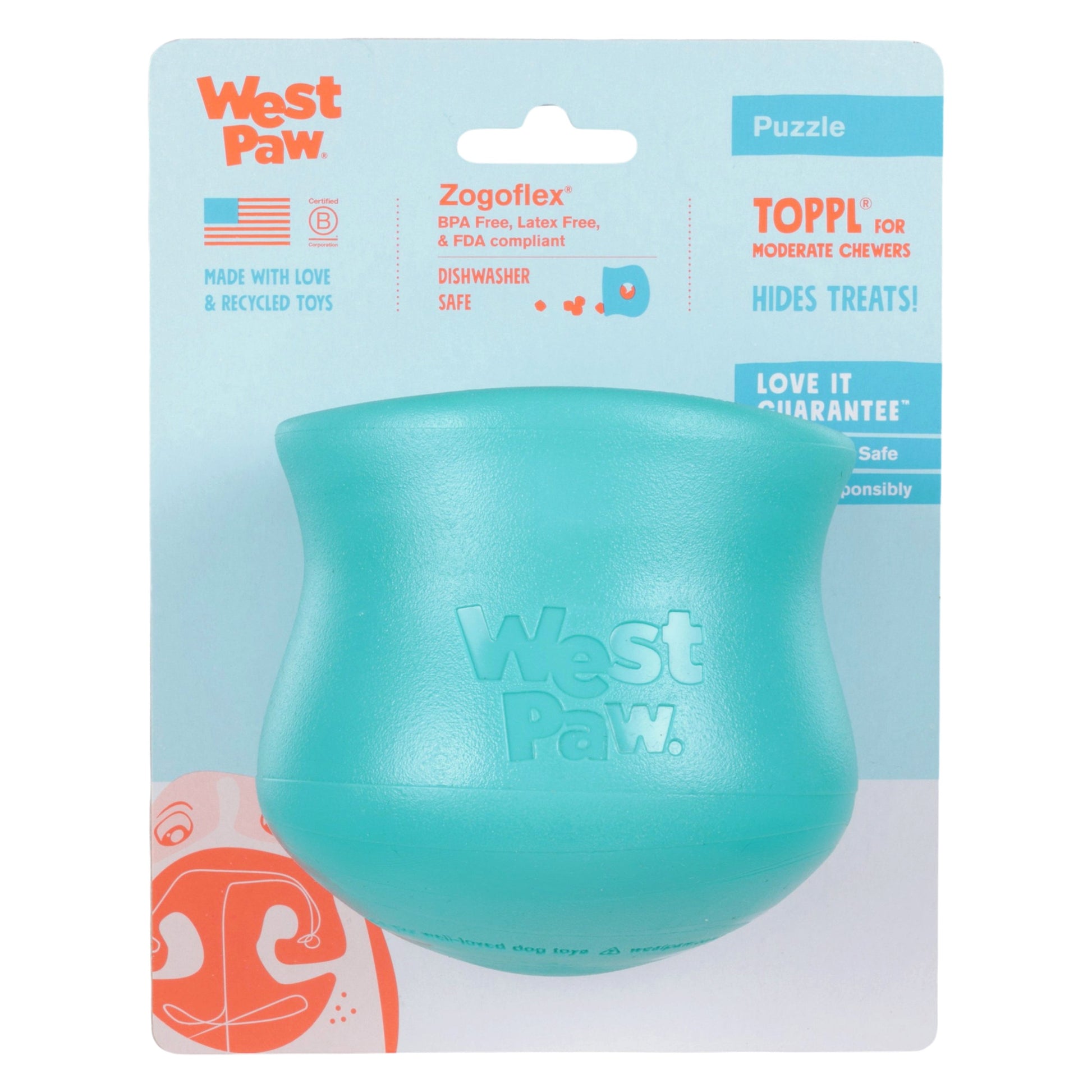 Toppl Teal Interactive Dog Toy Durable Play Premium - gallery image 6