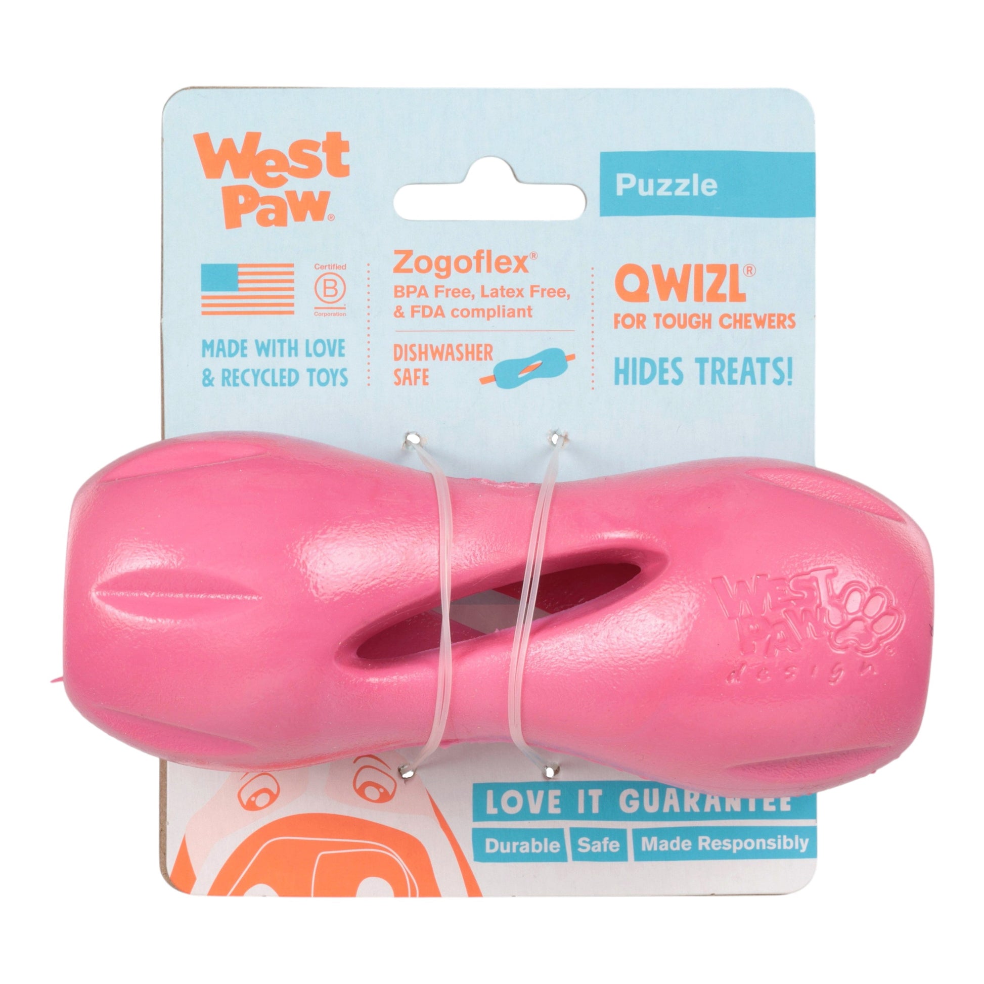 Qwizl Geranium Interactive Dog Toy Durable Play Premium - lifestyle view