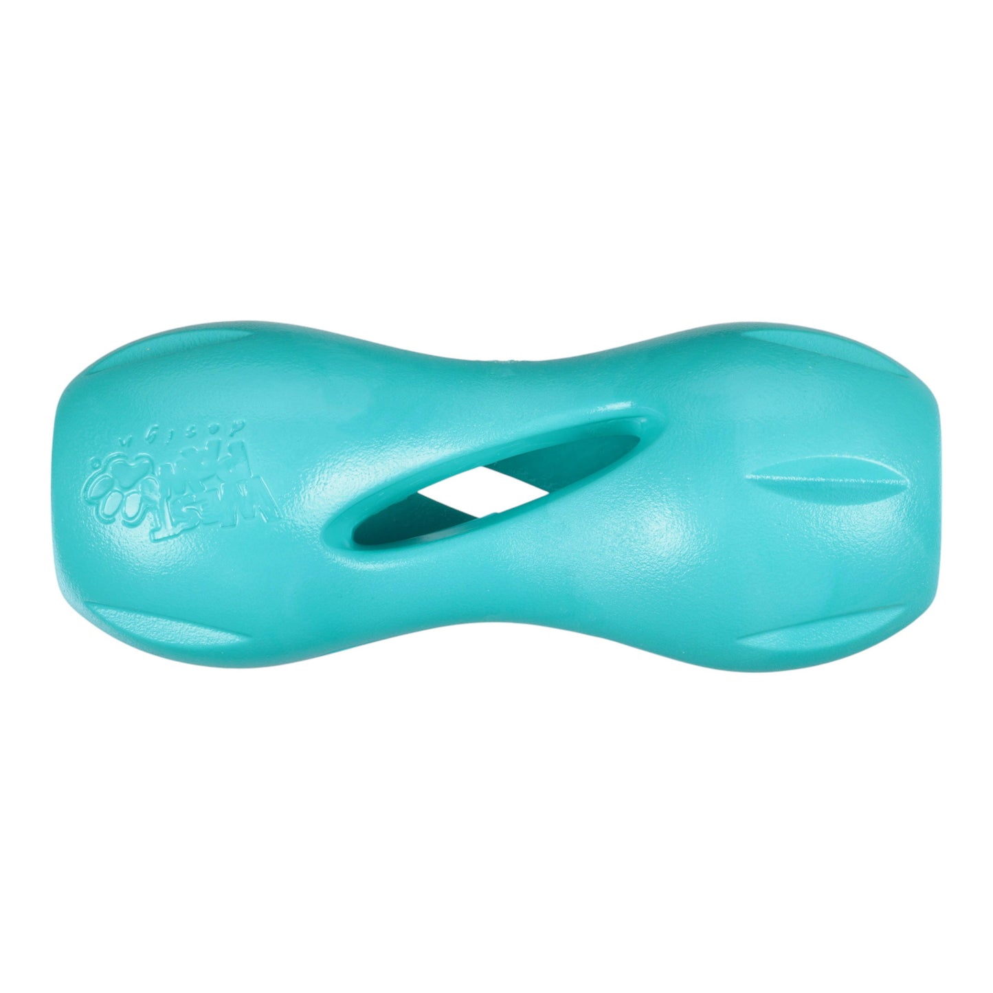 Qwizl Teal Interactive Dog Toy Durable Play Premium - close up view