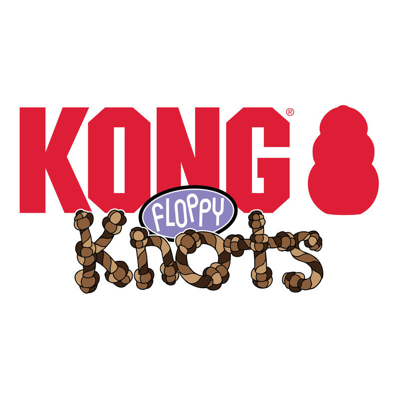 KONG Floppy Knots Elephant Plush Dog Toy Durable Play - close up view