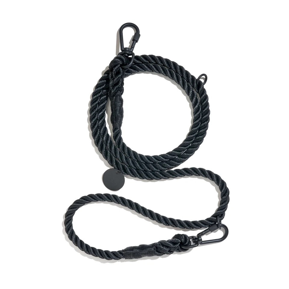 Found My Animal Matte Black Rope Adjustable Dog Leash Large - main product image