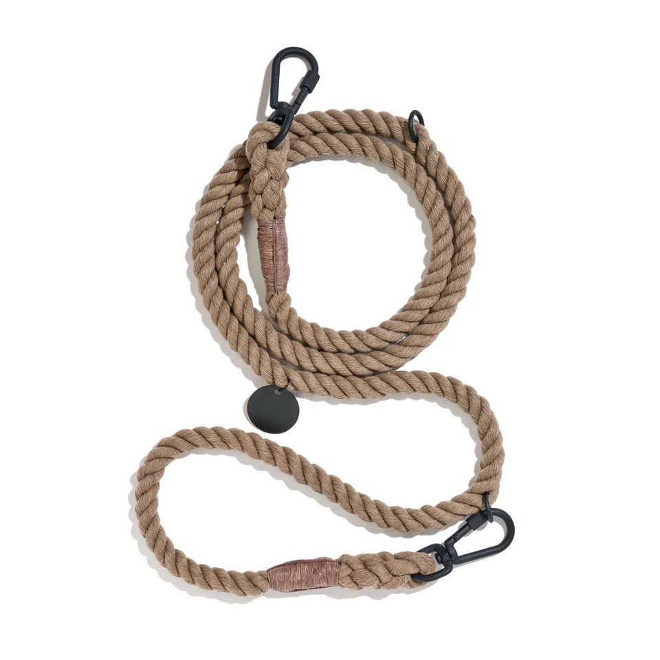 Found My Animal Matte Black Rope Adjustable Dog Leash Medium - main product image