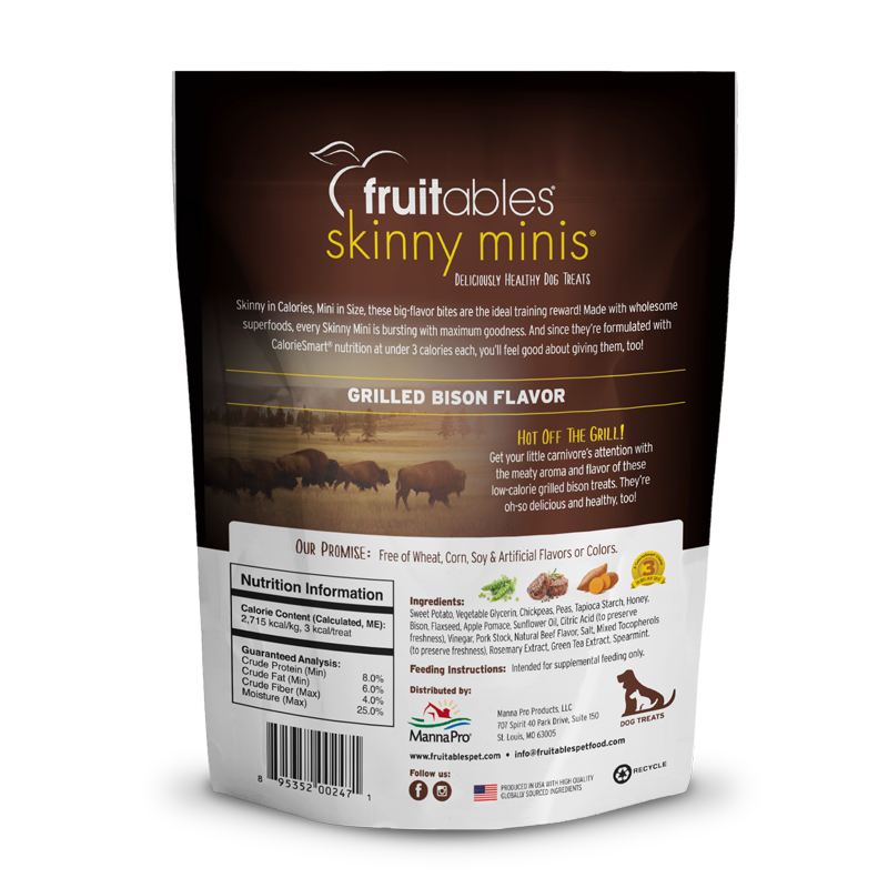 Fruitables Skinny Minis Grilled Bison Dog Treats 5Oz Dog - detail view