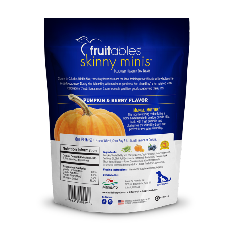 Fruitables Skinny Minis Pumpkin & Berry Dog Treats (5oz) - detail view