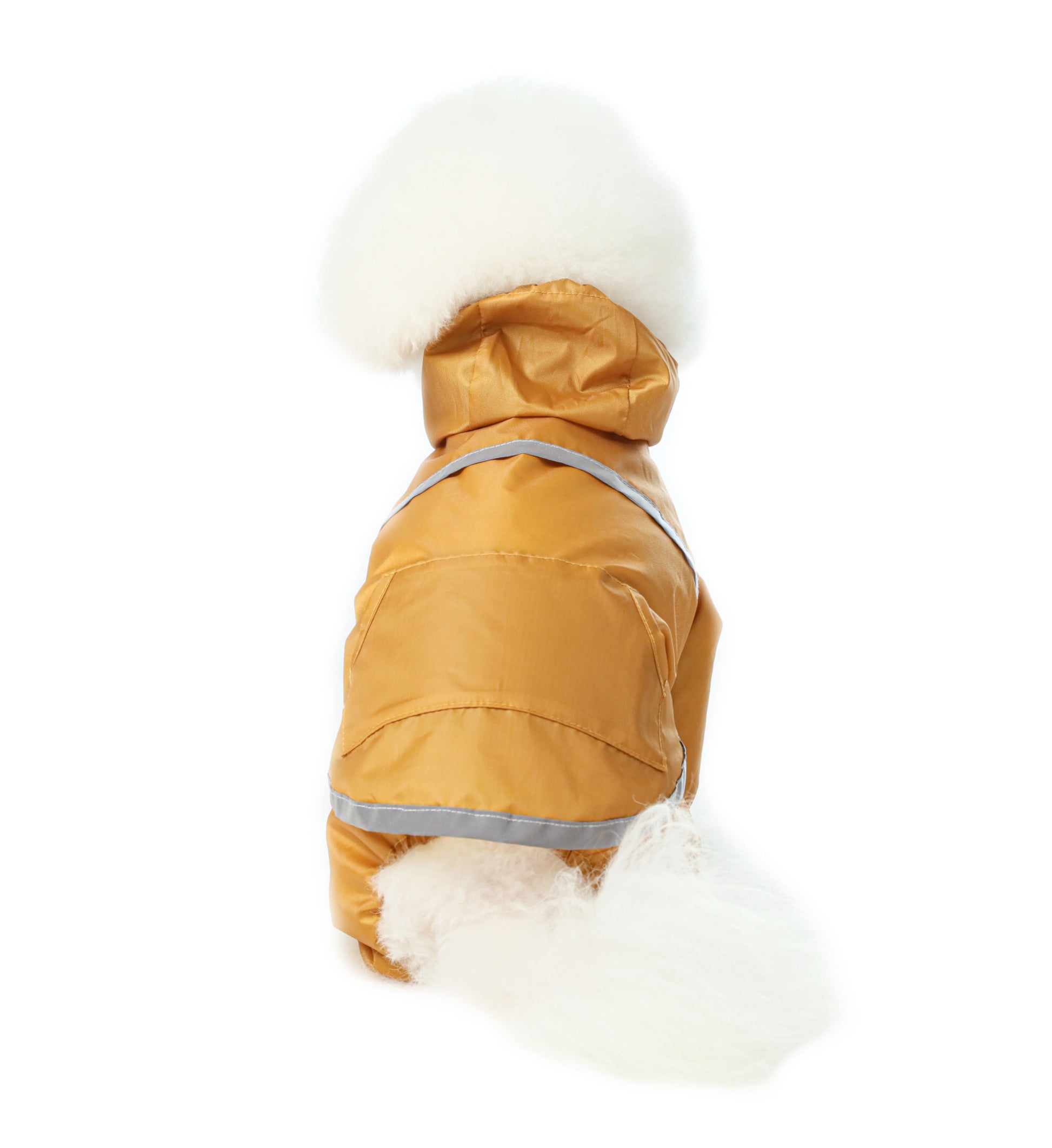 Ultralight Full Covered Hooded Waterproof Dog Jacket Yellow - lifestyle view