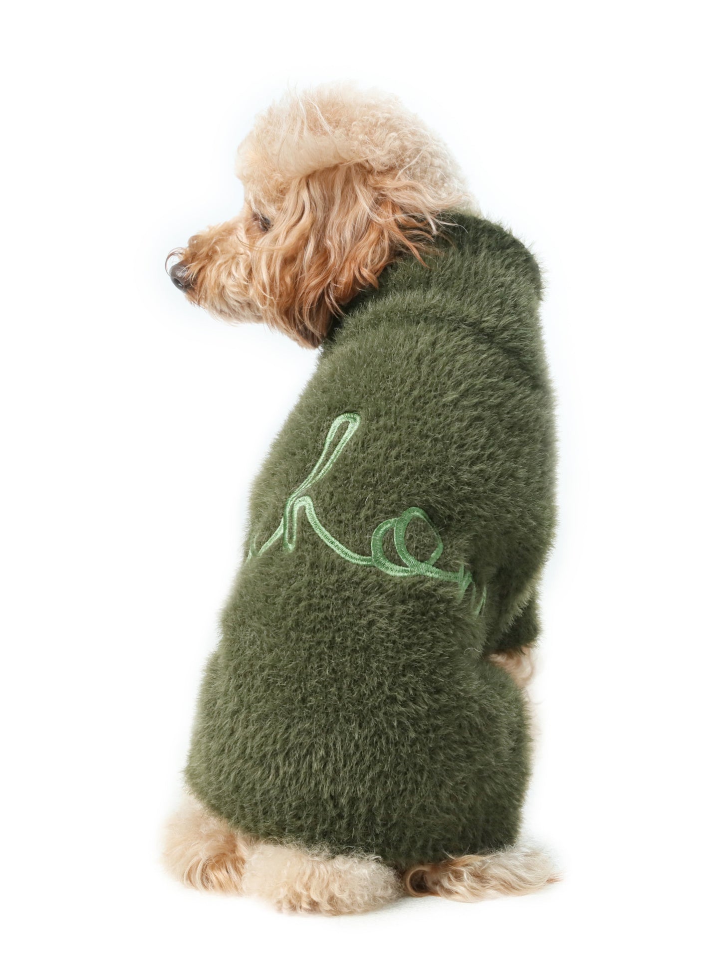 Eskimo Fuzzy Sweater Green Dog Sweaters Premium Pet Supply - detail view