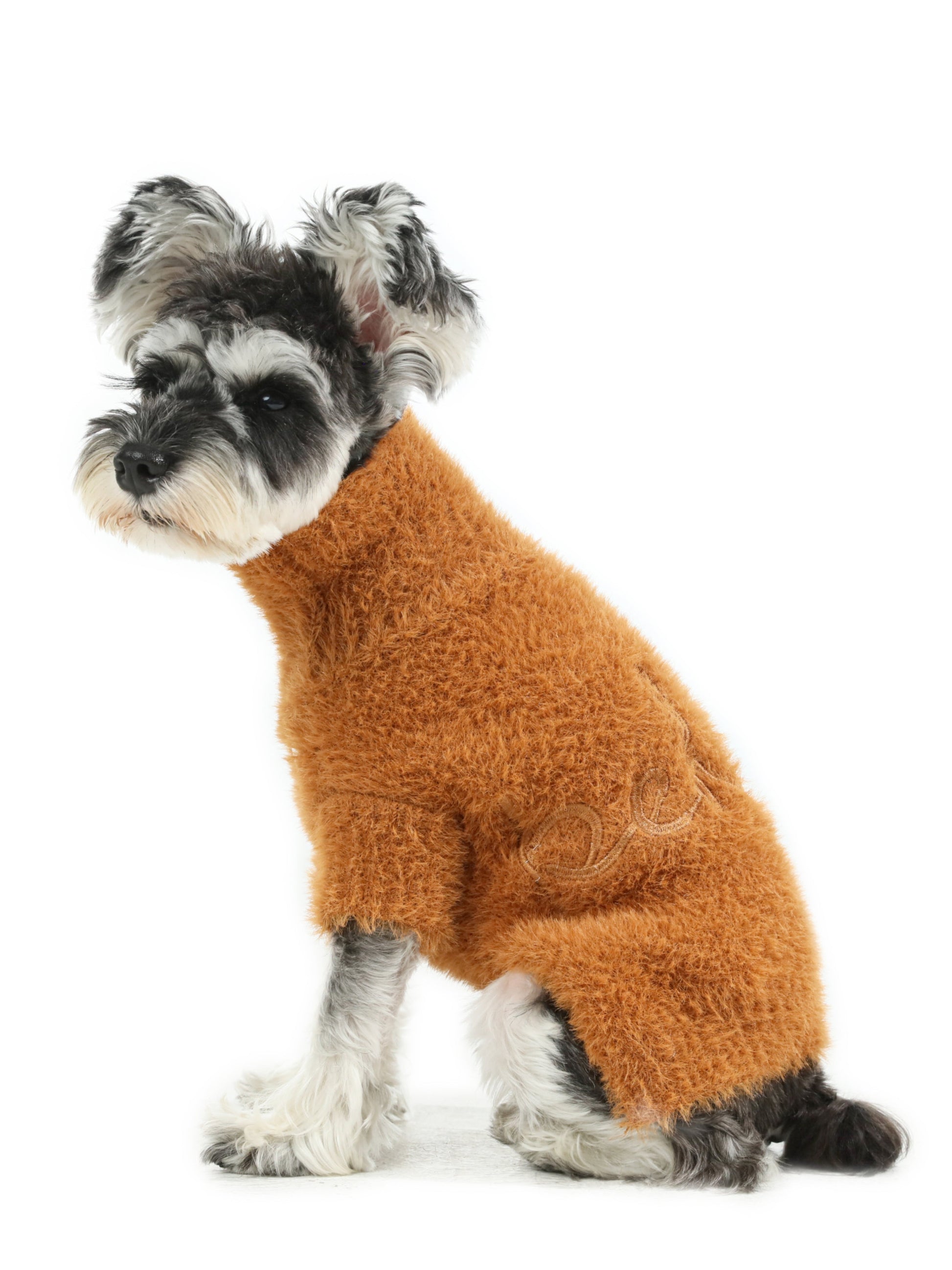 Eskimo Fuzzy Sweater Orange Dog Sweaters Premium Pet Supply - close up view