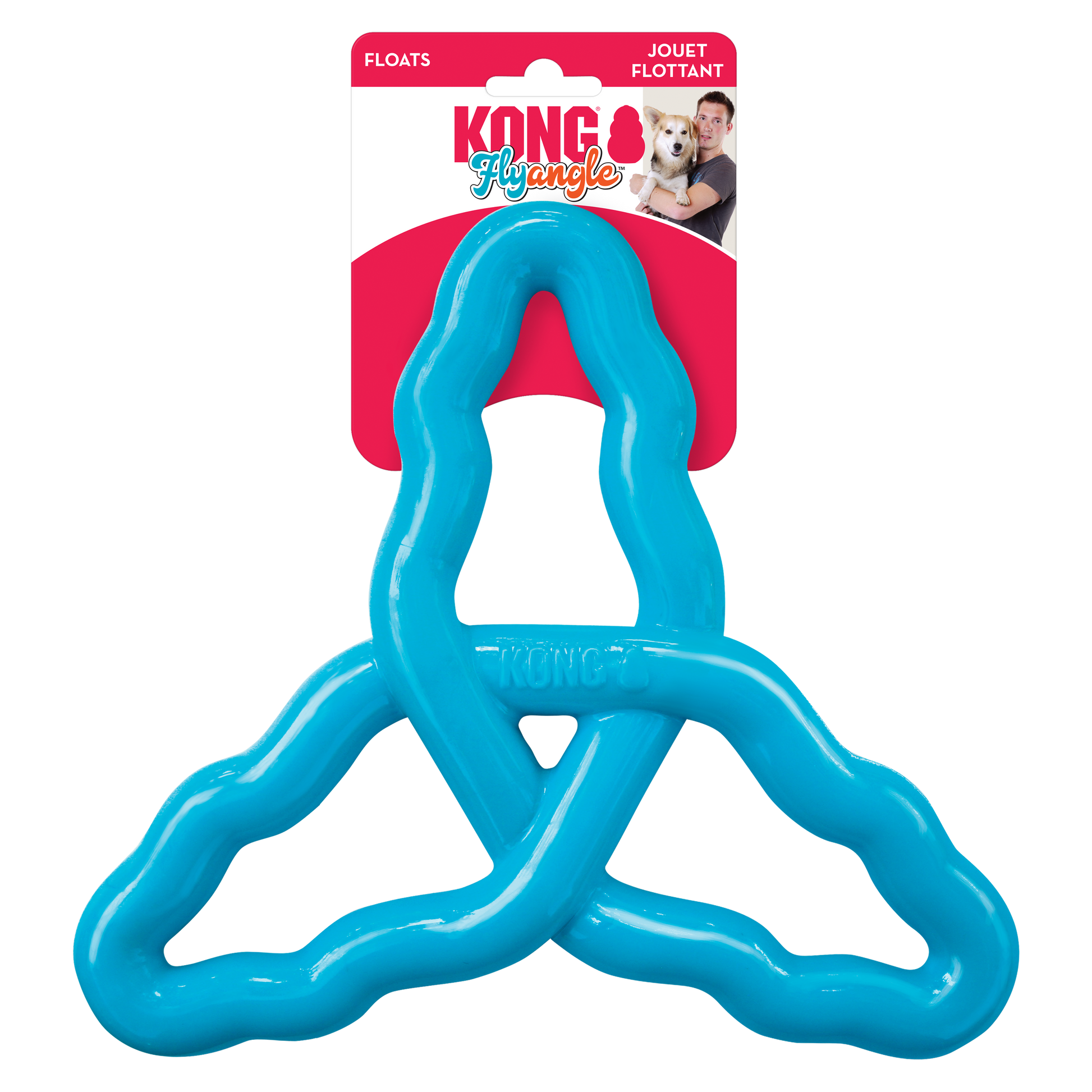KONG Flyangle Interactive Dog Toy Durable Play - lifestyle view