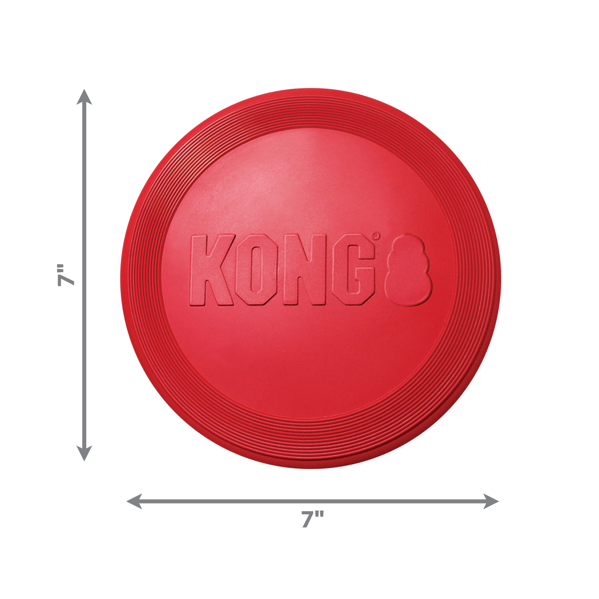 KONG Red Rubber Flyer Fetch Dog Toy Durable Play - lifestyle view