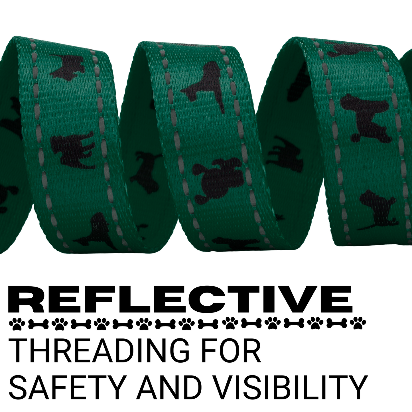 Dog Leash EcoBark Forest Green Leash- Padded Comfort Grip - gallery product image for dog leash