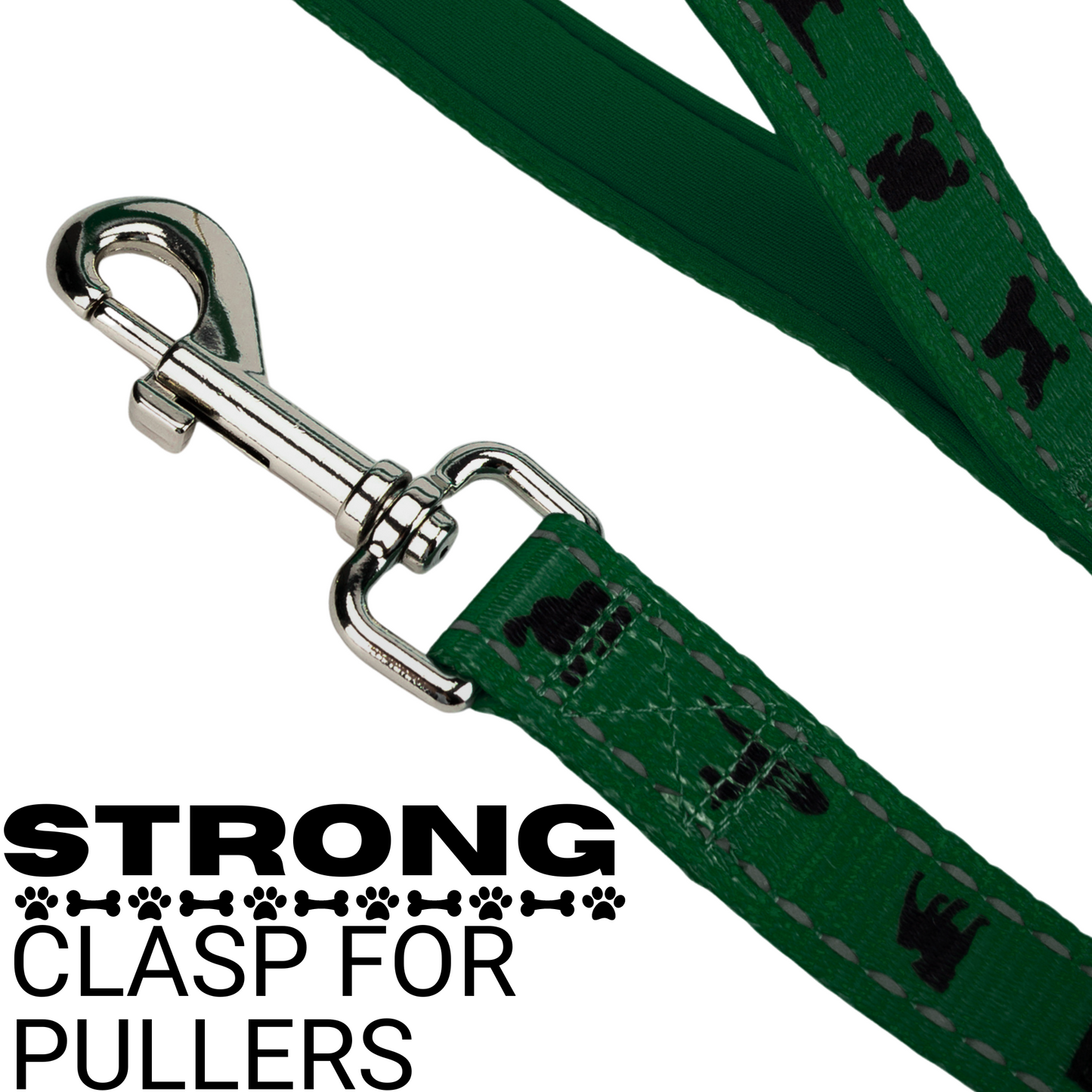 Dog Leash EcoBark Forest Green Leash- Padded Comfort Grip - gallery product image for dog leash