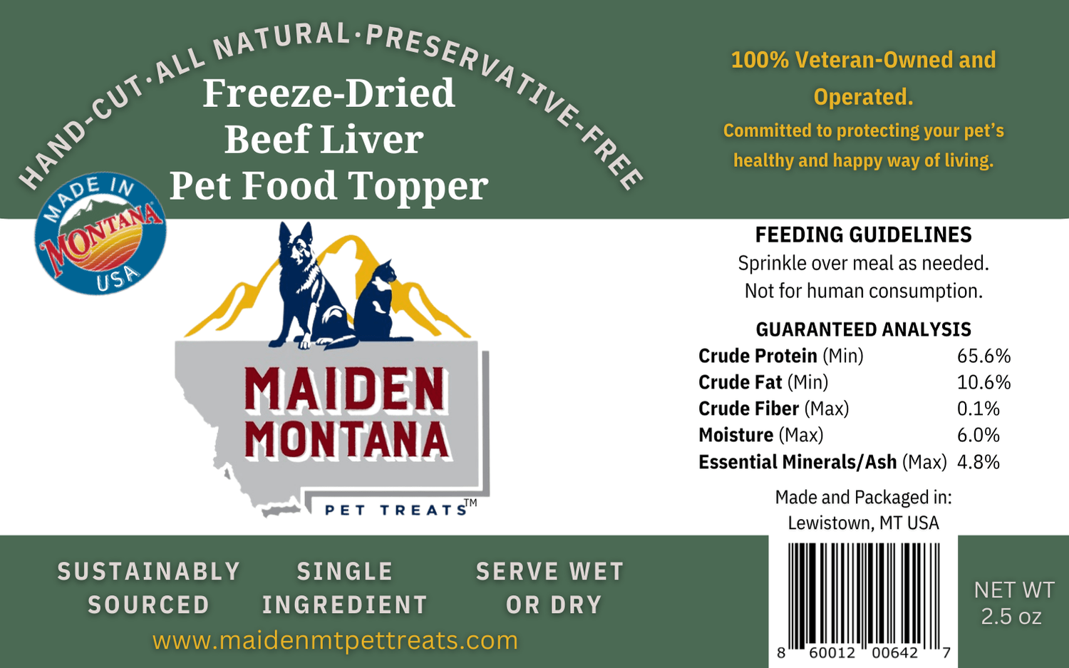 Freeze Dried Beef Liver Pet Food Topper 2 5 Pet Treats - gallery image 5