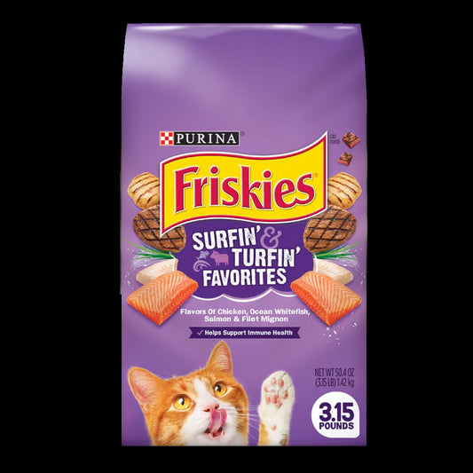 Friskies Surfin Turfin Favorites With Flavors Of Chicken Dry - main product image