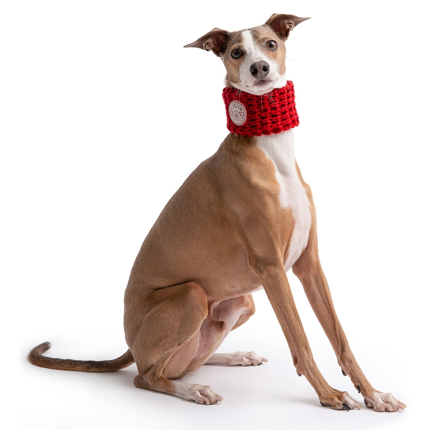 Chalet Tube Scarf Red Dog Apparel Premium Pet Supply Premium - detail view