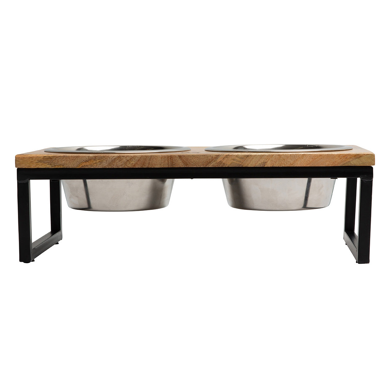Wood Metal Elevated Feeder Pet Feeding Hydration Supply - main product image