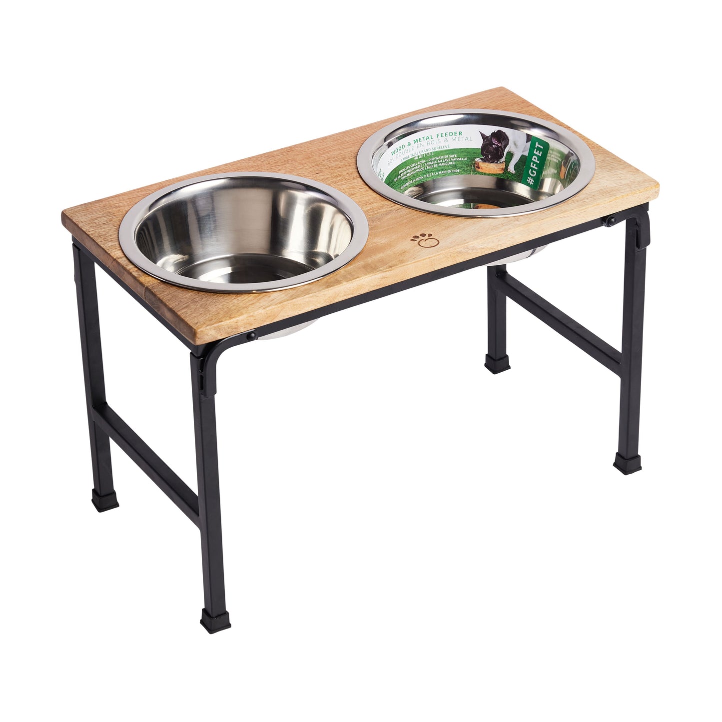 Wood Metal Elevated Feeder Pet Feeding Hydration Supply - gallery image 9
