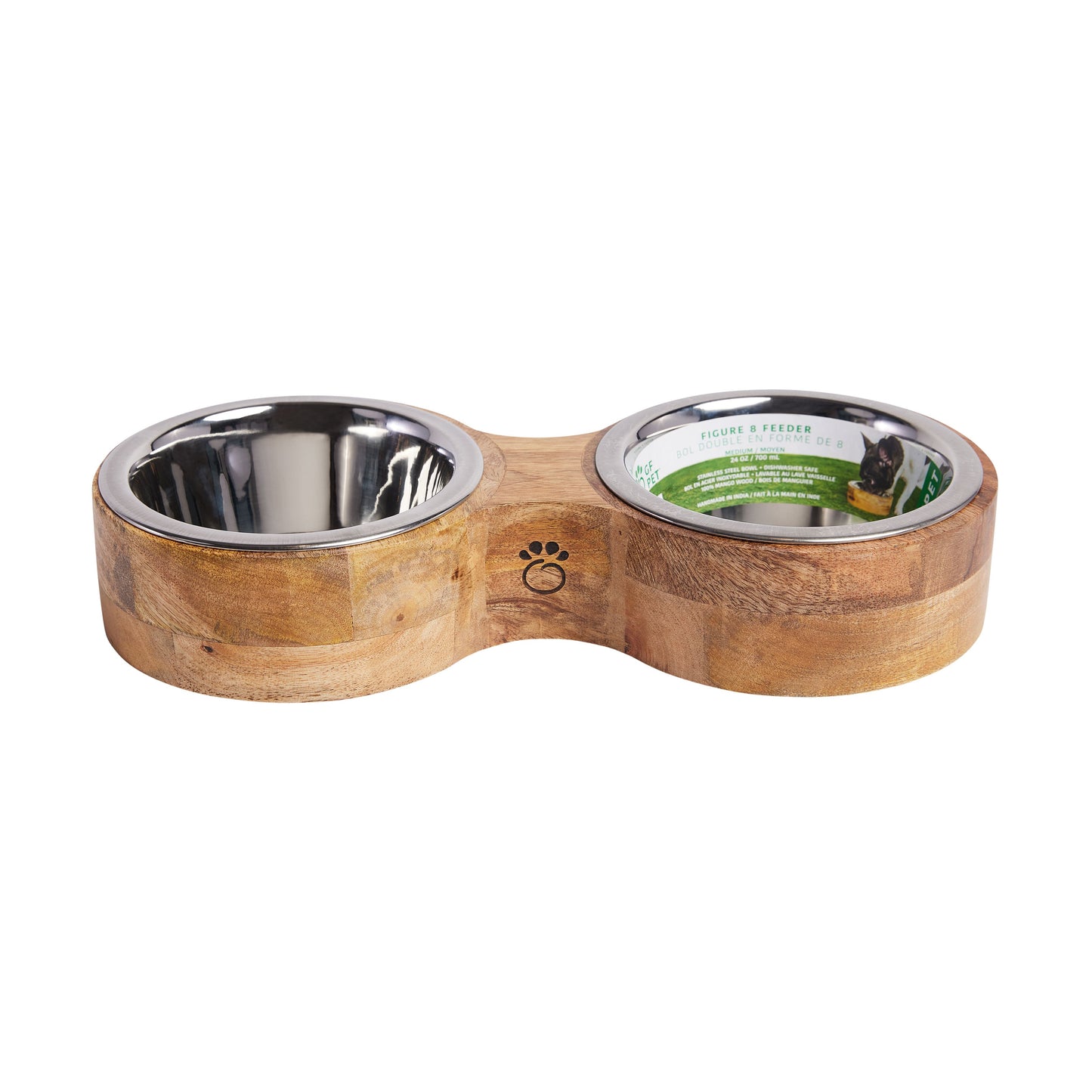 Wood Metal Feeder Double Diner Pet Feeding Hydration Supply - main product image