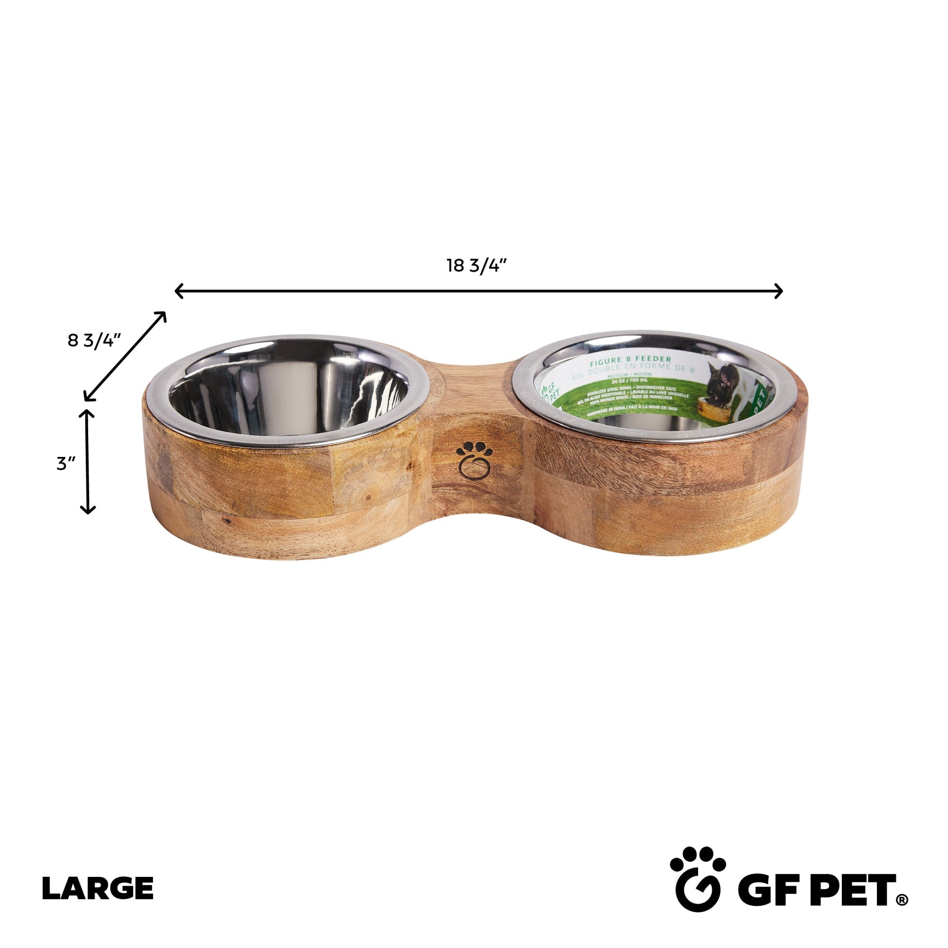 Wood Metal Feeder Double Diner Pet Feeding Hydration Supply - gallery image 7
