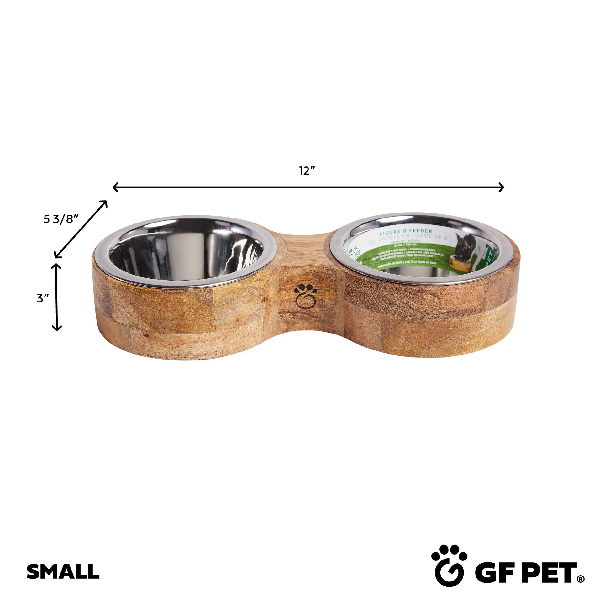 Wood Metal Feeder Double Diner Pet Feeding Hydration Supply - gallery image 5