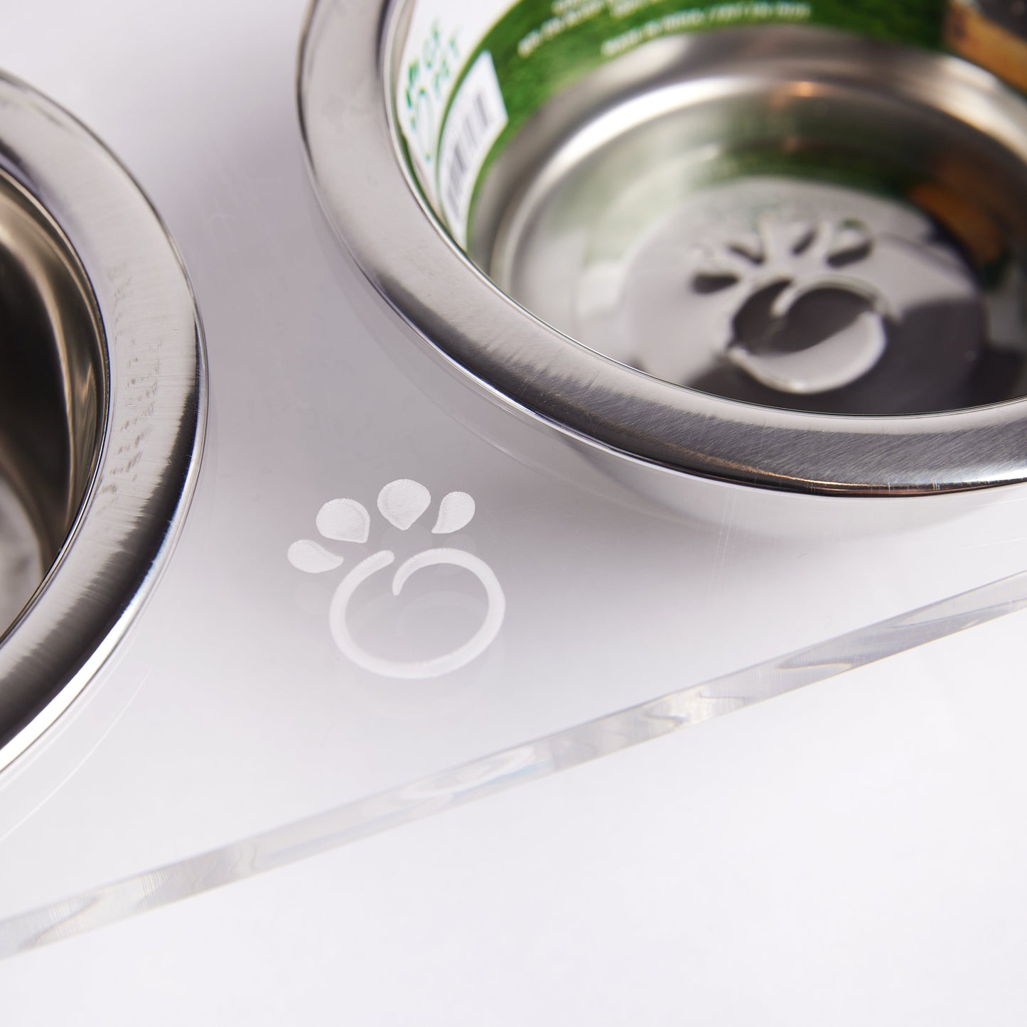 Acrylic Double Feeder - Clear - lifestyle view | Pet Bowls, Feeders & Waterers at Purrfect Pet Kingdom