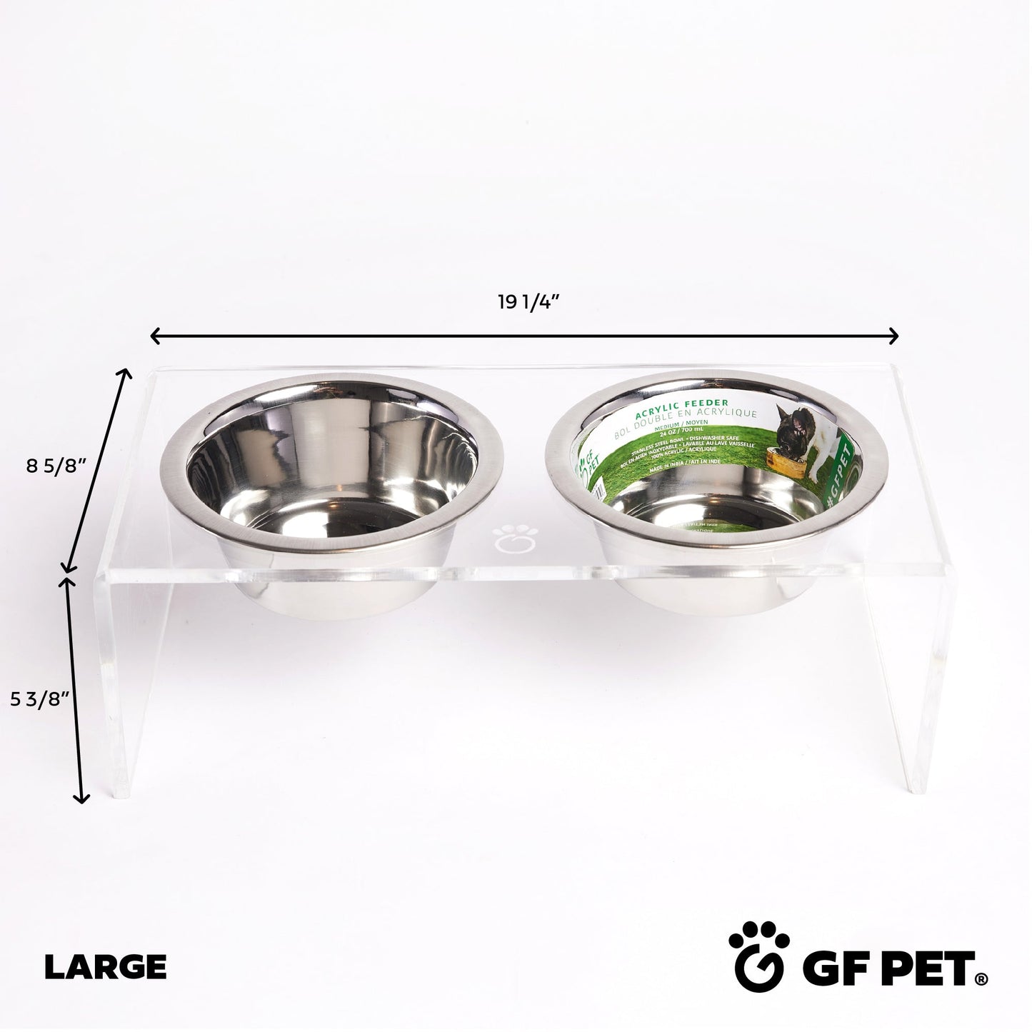 Acrylic Double Feeder - Clear - gallery view 7 | Pet Bowls, Feeders & Waterers at Purrfect Pet Kingdom