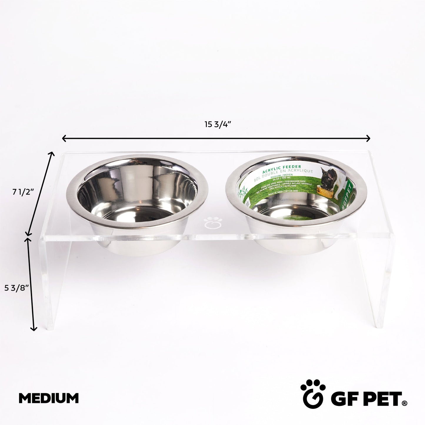 Acrylic Double Feeder - Clear - gallery view 6 | Pet Bowls, Feeders & Waterers at Purrfect Pet Kingdom