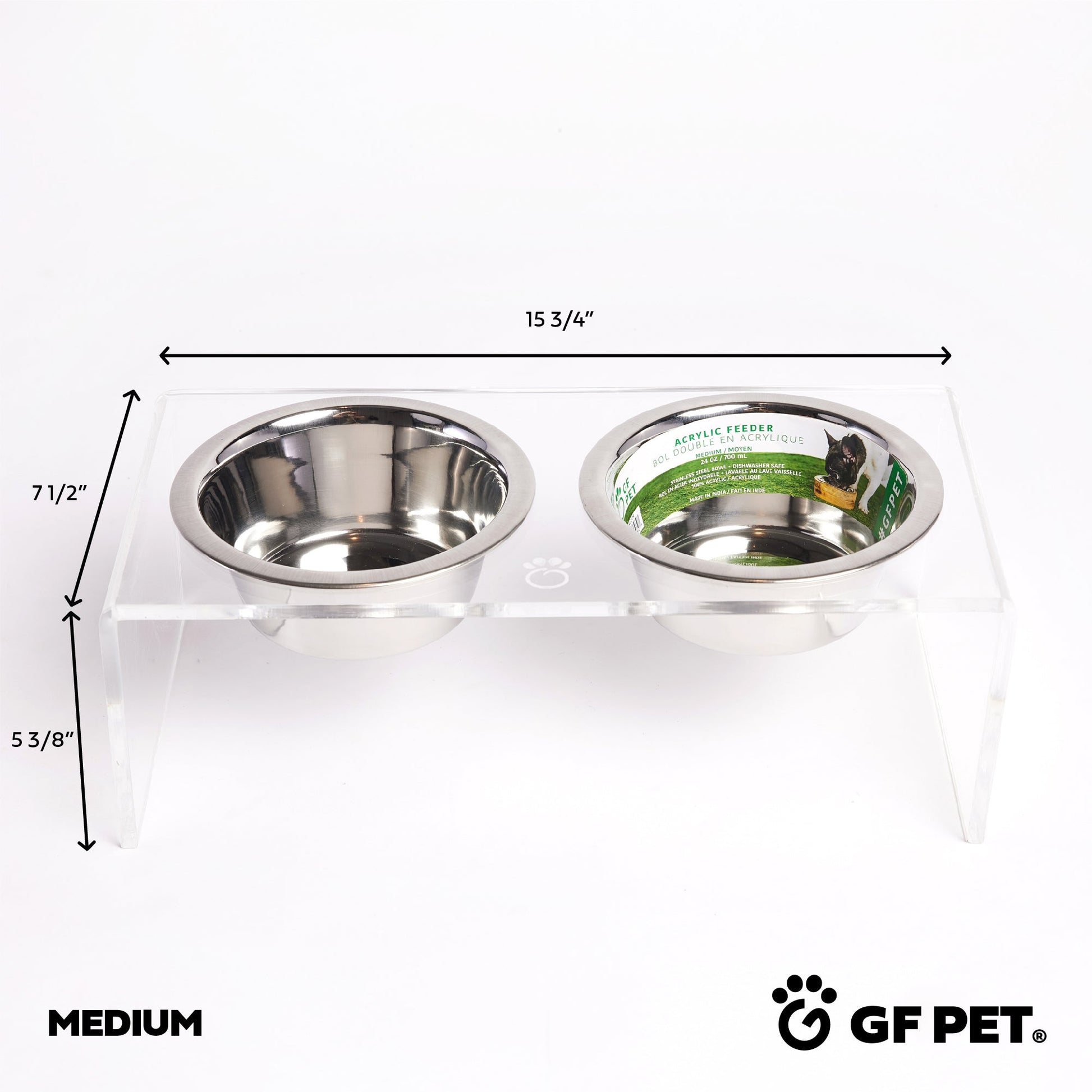 Acrylic Double Feeder - Clear - gallery view 6 | Pet Bowls, Feeders & Waterers at Purrfect Pet Kingdom