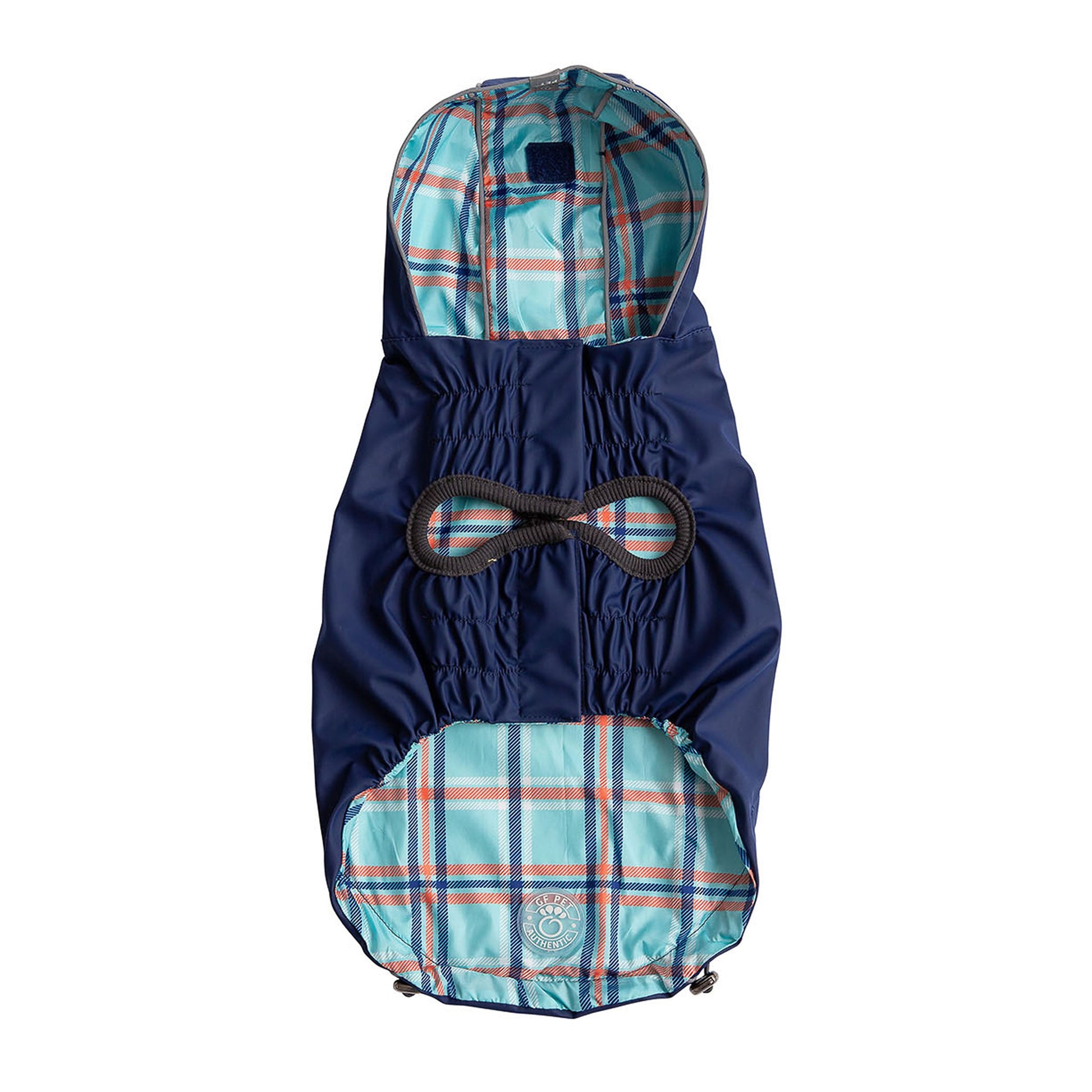Reversible Elasto Fit Raincoat Navy Dog Raincoats Premium - lifestyle view