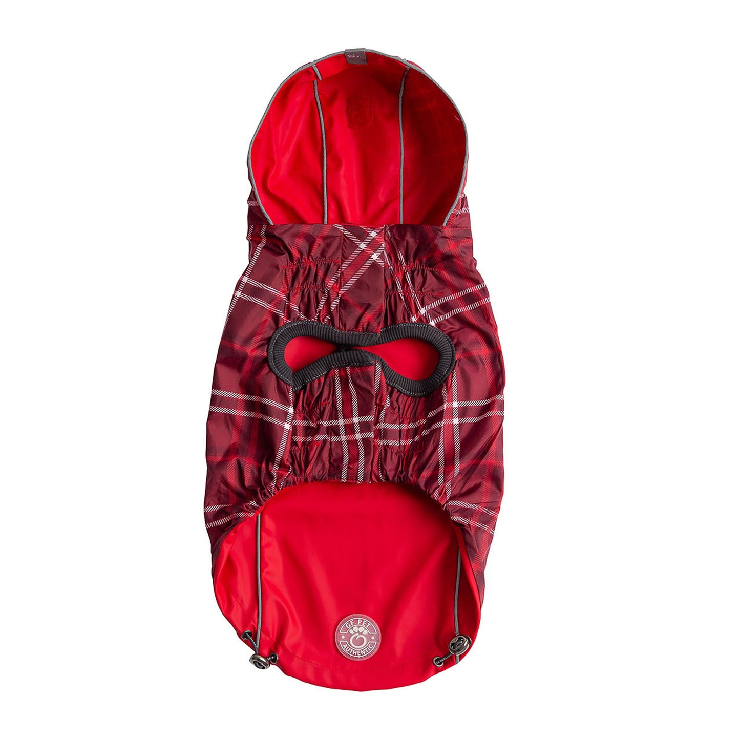 Reversible Elasto Fit Raincoat Red Dog Apparel Premium Pet - close up view